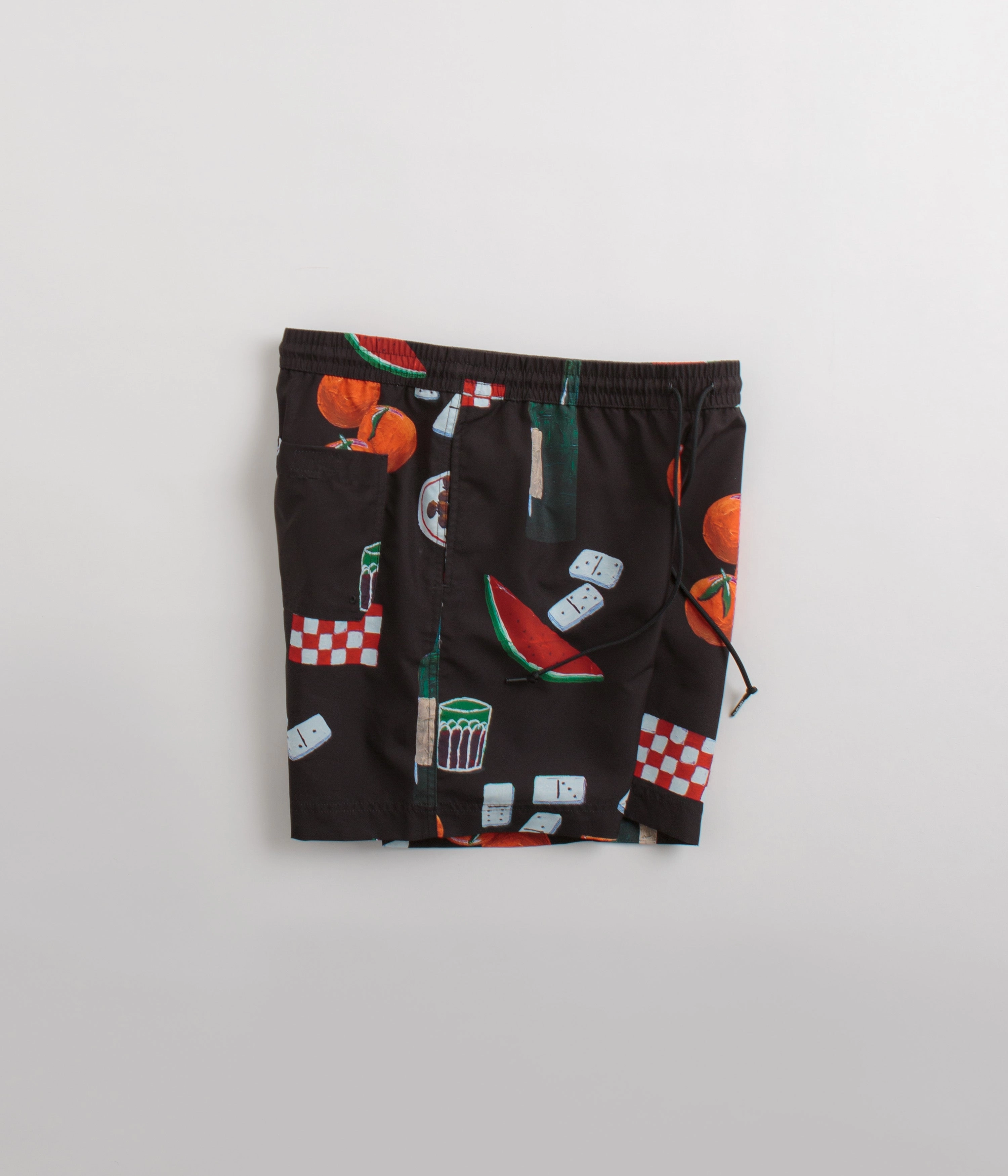 Beach Vacation Carhartt Slater Swim Trunks - Isis Maria Dinner Print / Black