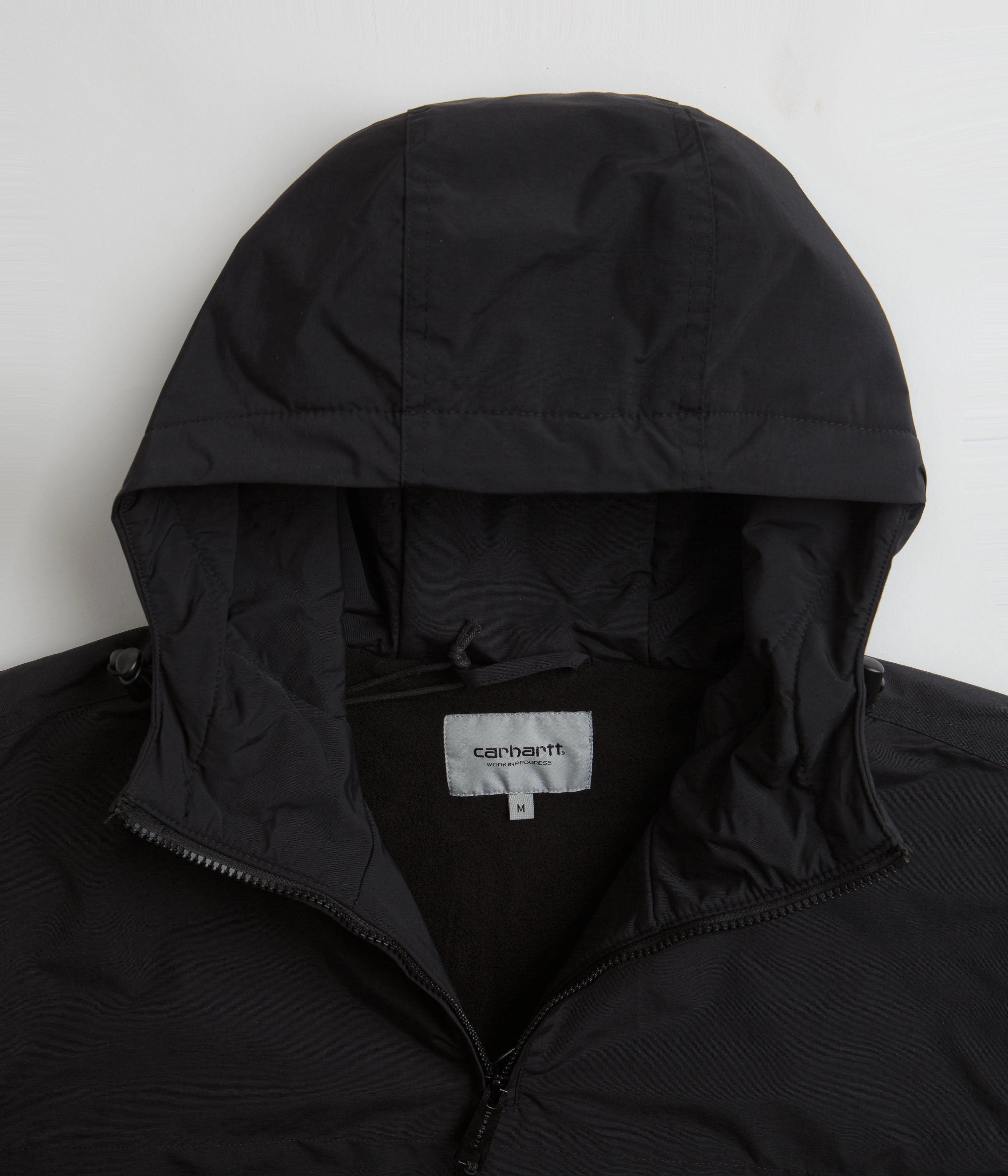 Carhartt Windbreaker Pullover Jacket - Black / White FoldableStorageCapability Insulated Design