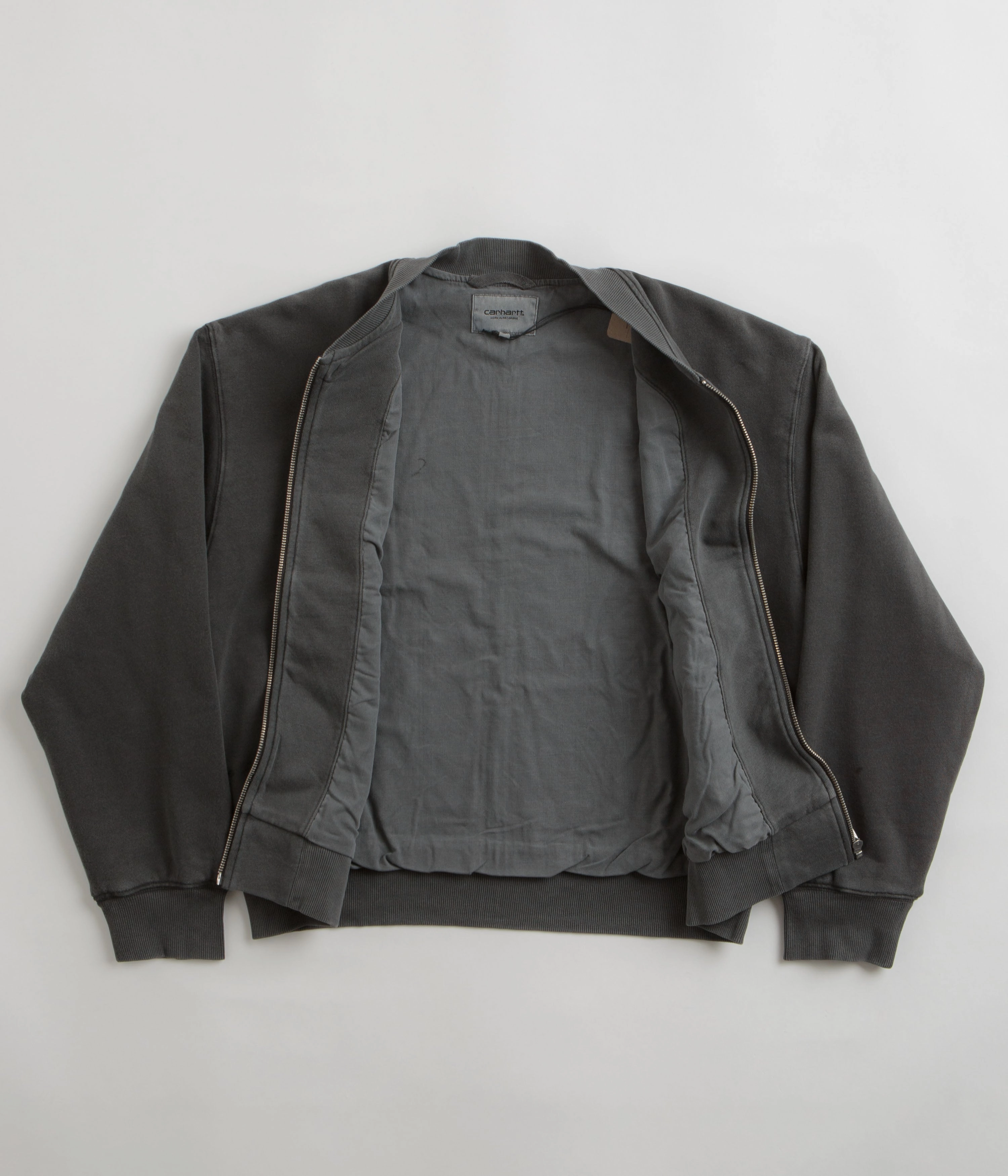 Static Dissipating Threading Carhartt Womens Nelson Sweat Bomber Jacket - Charcoal