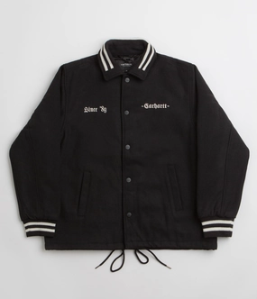 Carhartt Wool Coach Jacket - Black / Wax ConvertibleCollar