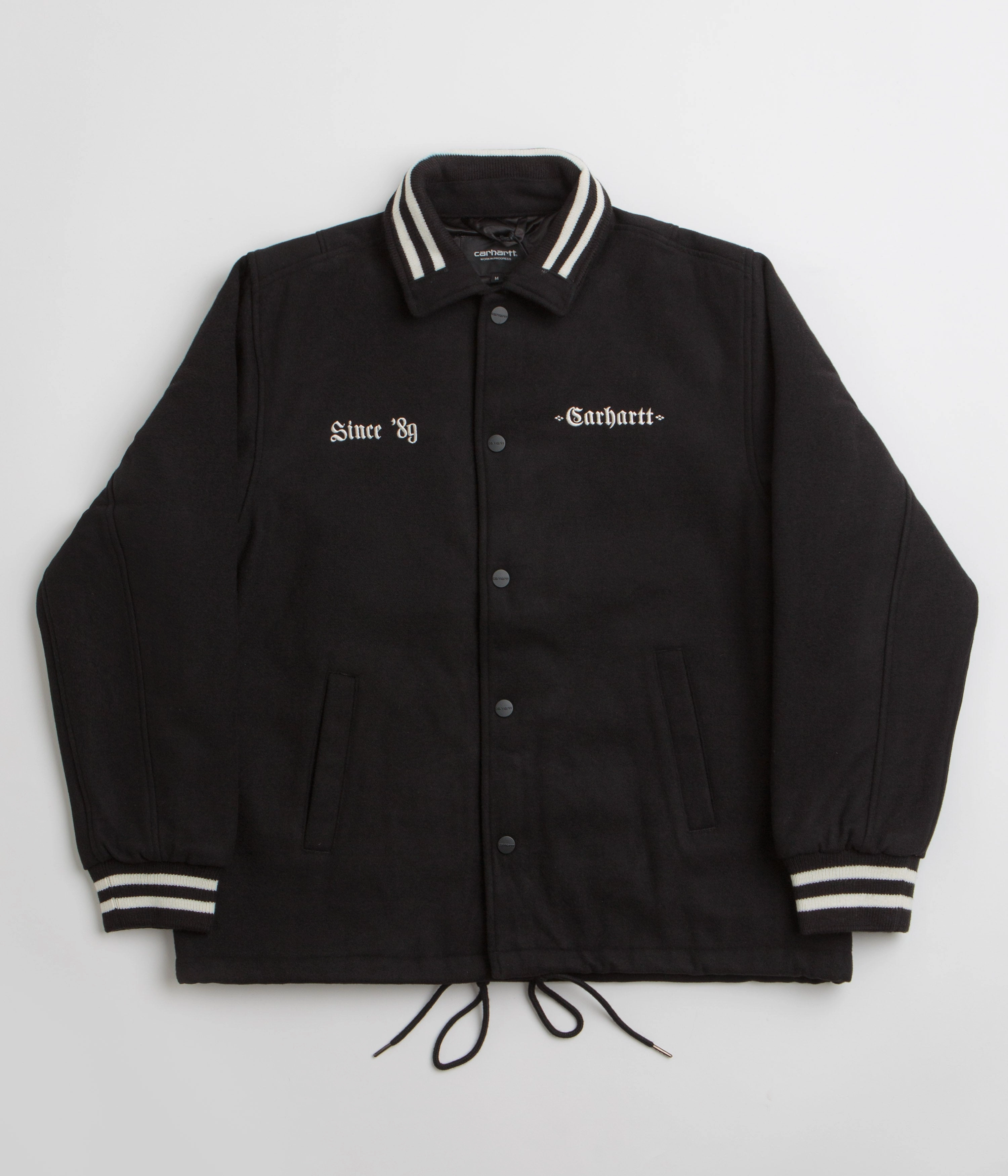 Carhartt Wool Coach Jacket - Black / Wax ConvertibleCollar