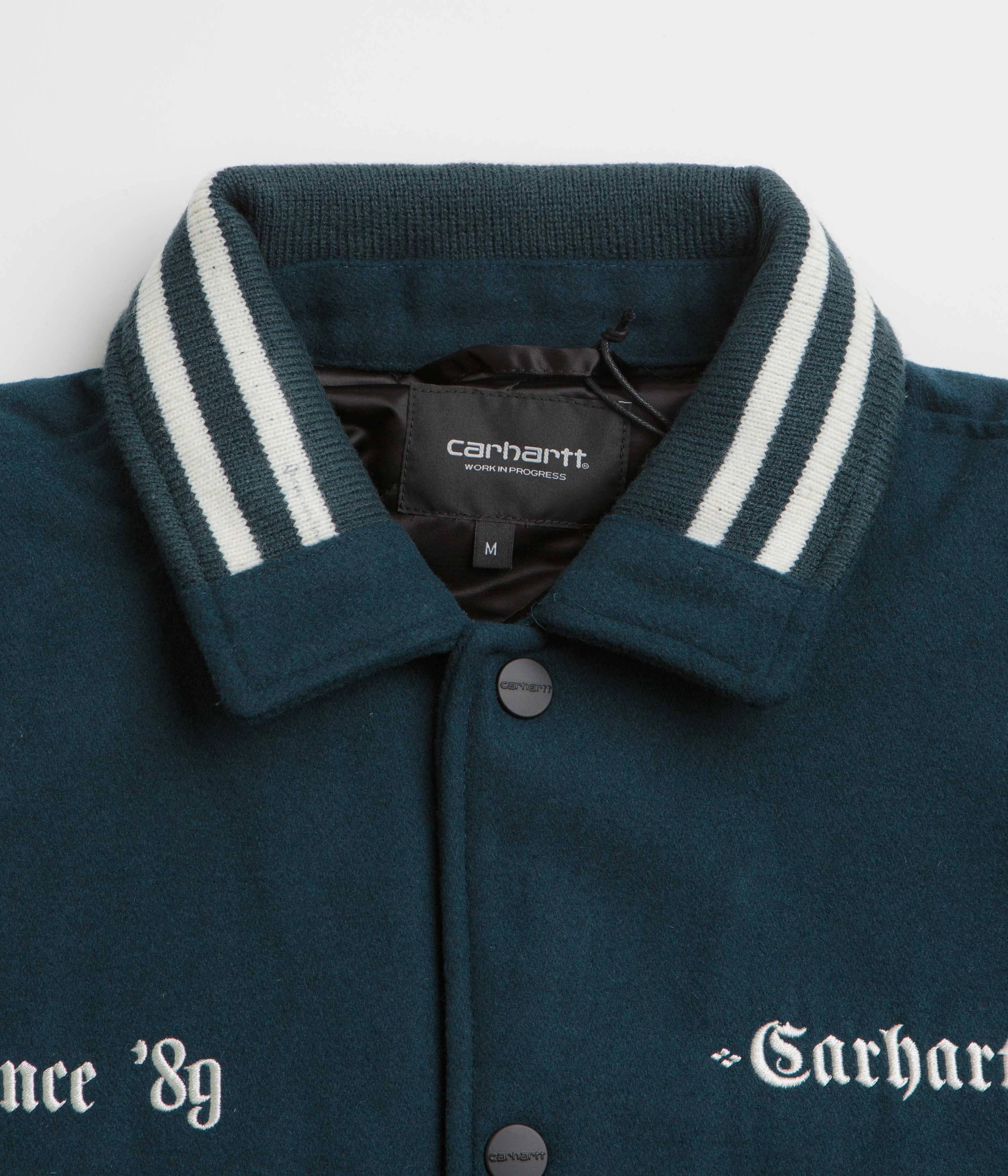 Carhartt Wool Coach Jacket - Deep Lagoon / Wax InterchangeablePanels Recycled Polyester Blend