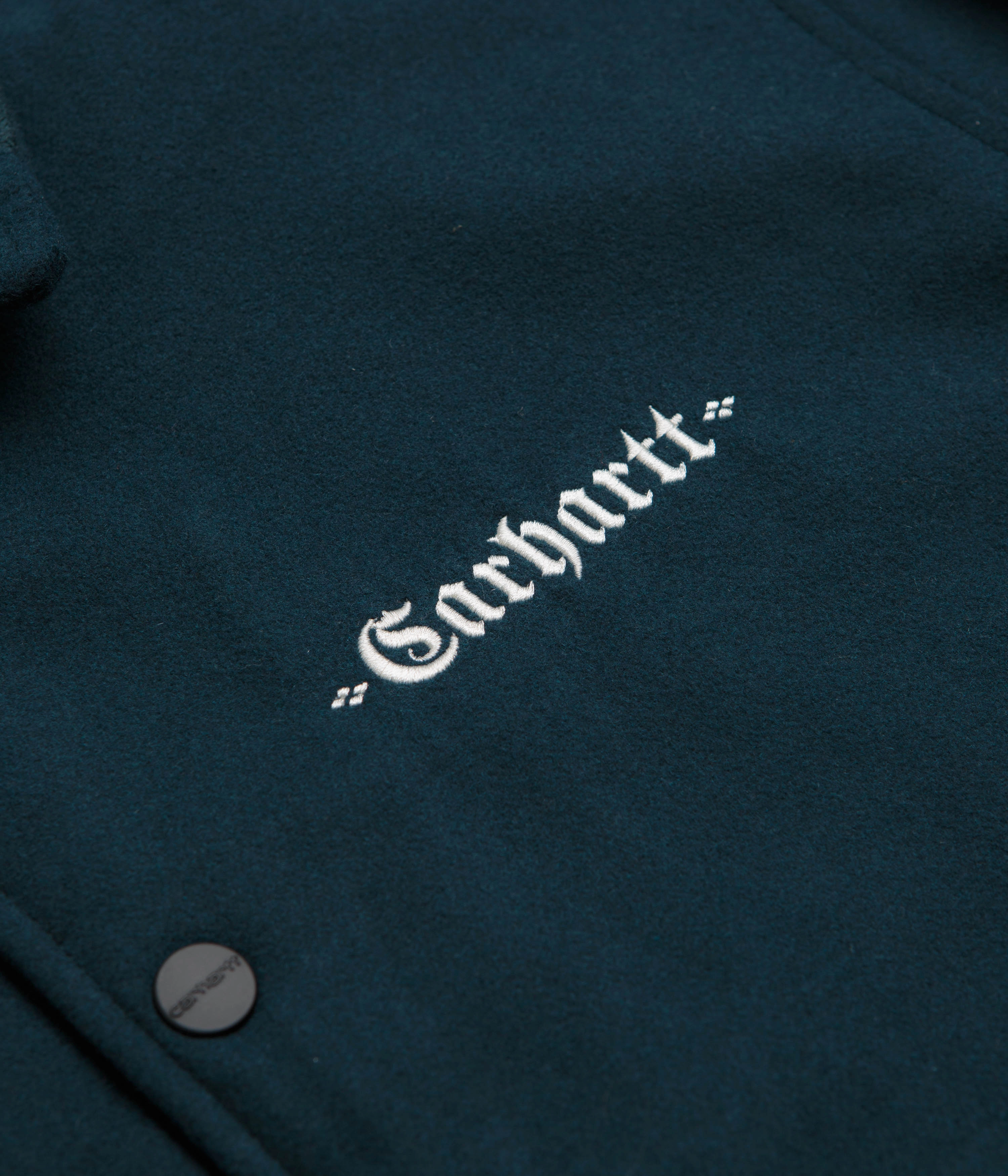 Stain Proof Tear Resistant Fabric Carhartt Wool Coach Jacket - Deep Lagoon / Wax
