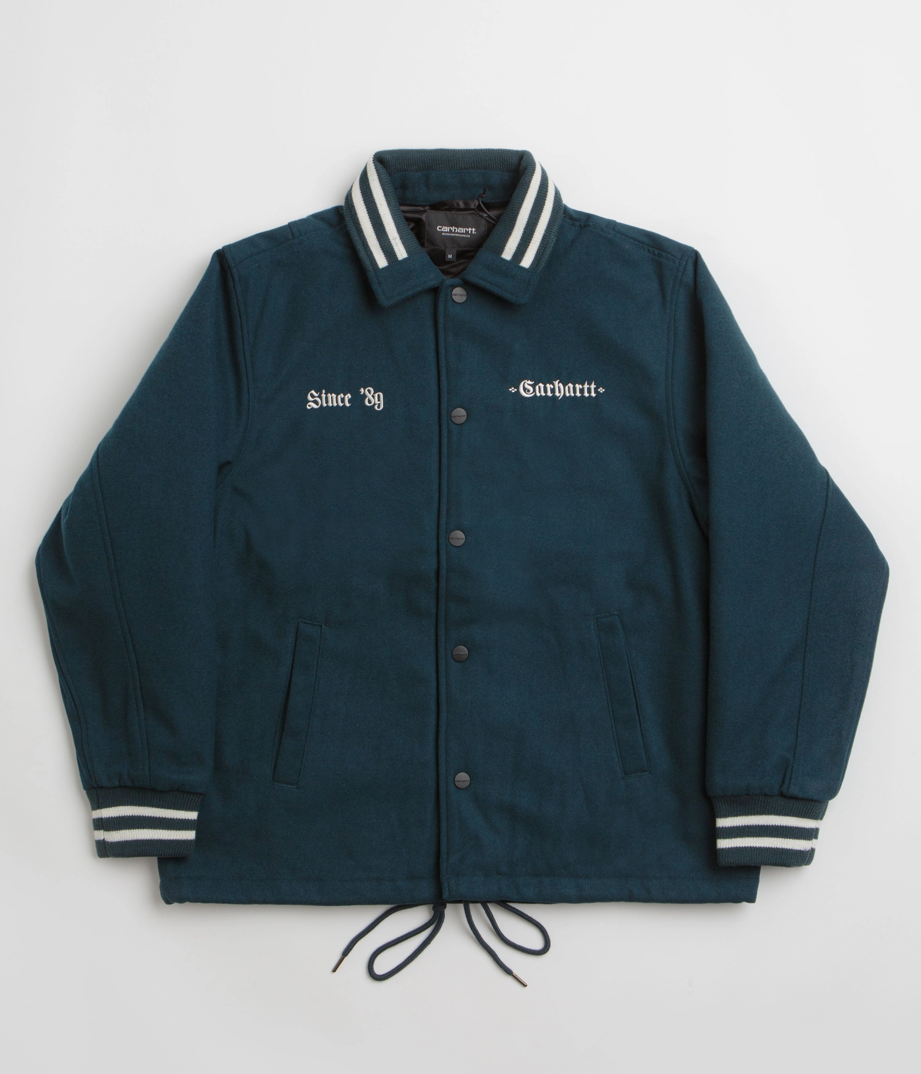 Carhartt Wool Coach Jacket - Deep Lagoon / Wax Primaloft Insulation Reflective Detailing