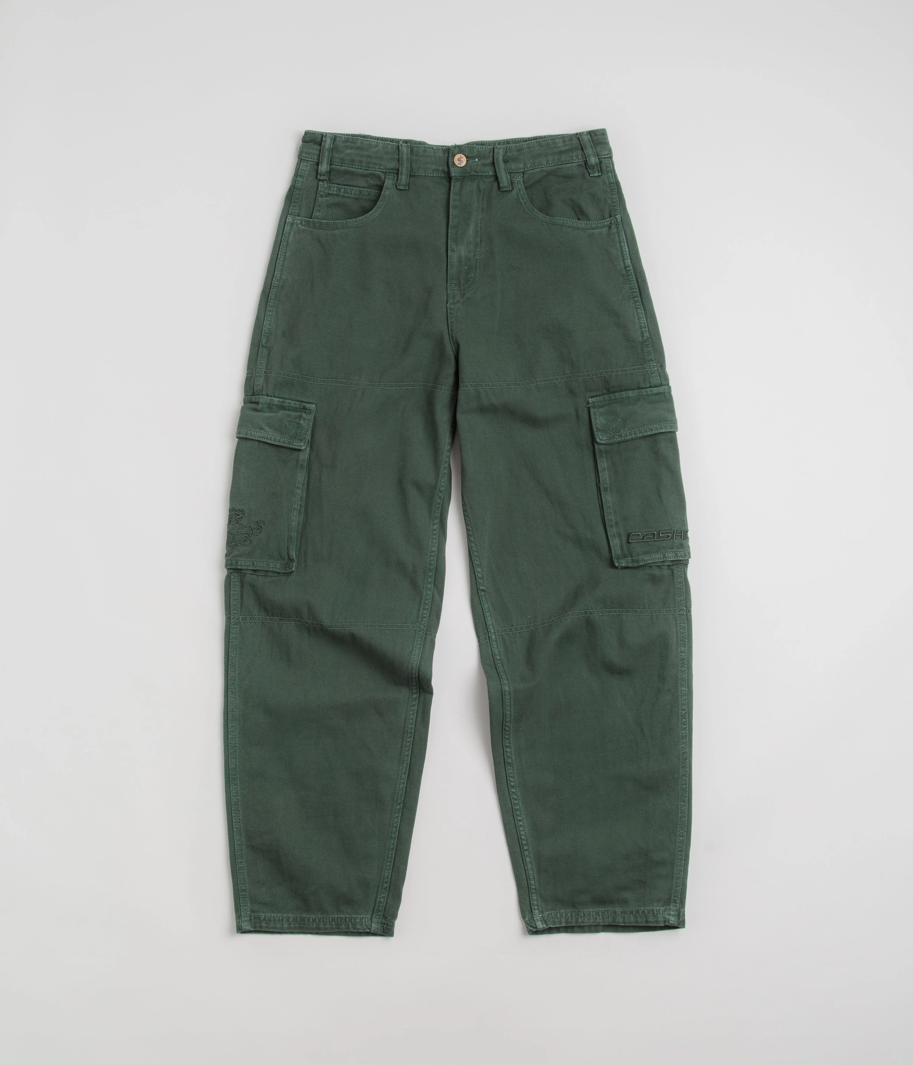 Cash Only Aleka Cargo Jeans - Green Layered Panel Design