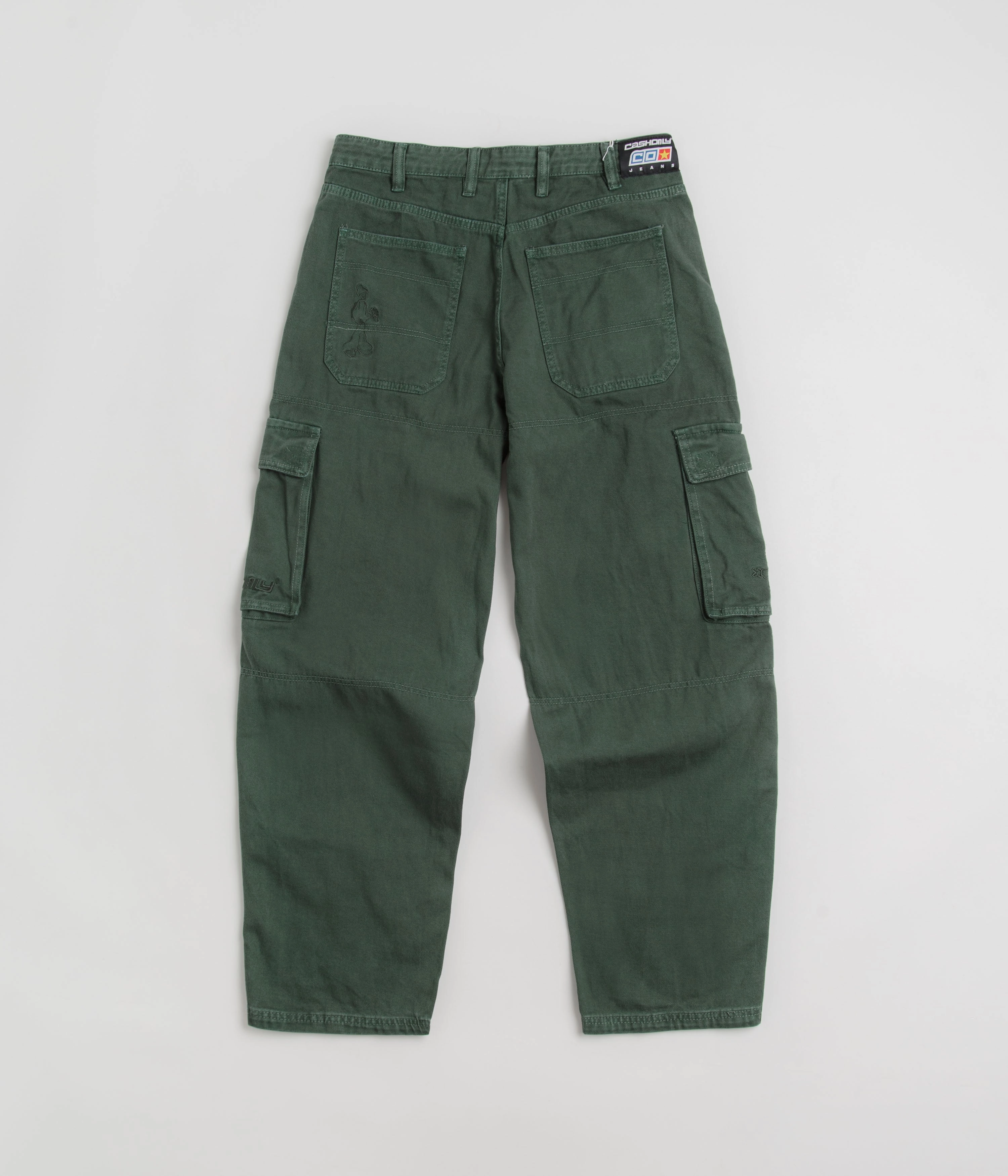 Ventilated Mesh Lining Cozy Essentials Cash Only Aleka Cargo Jeans - Green