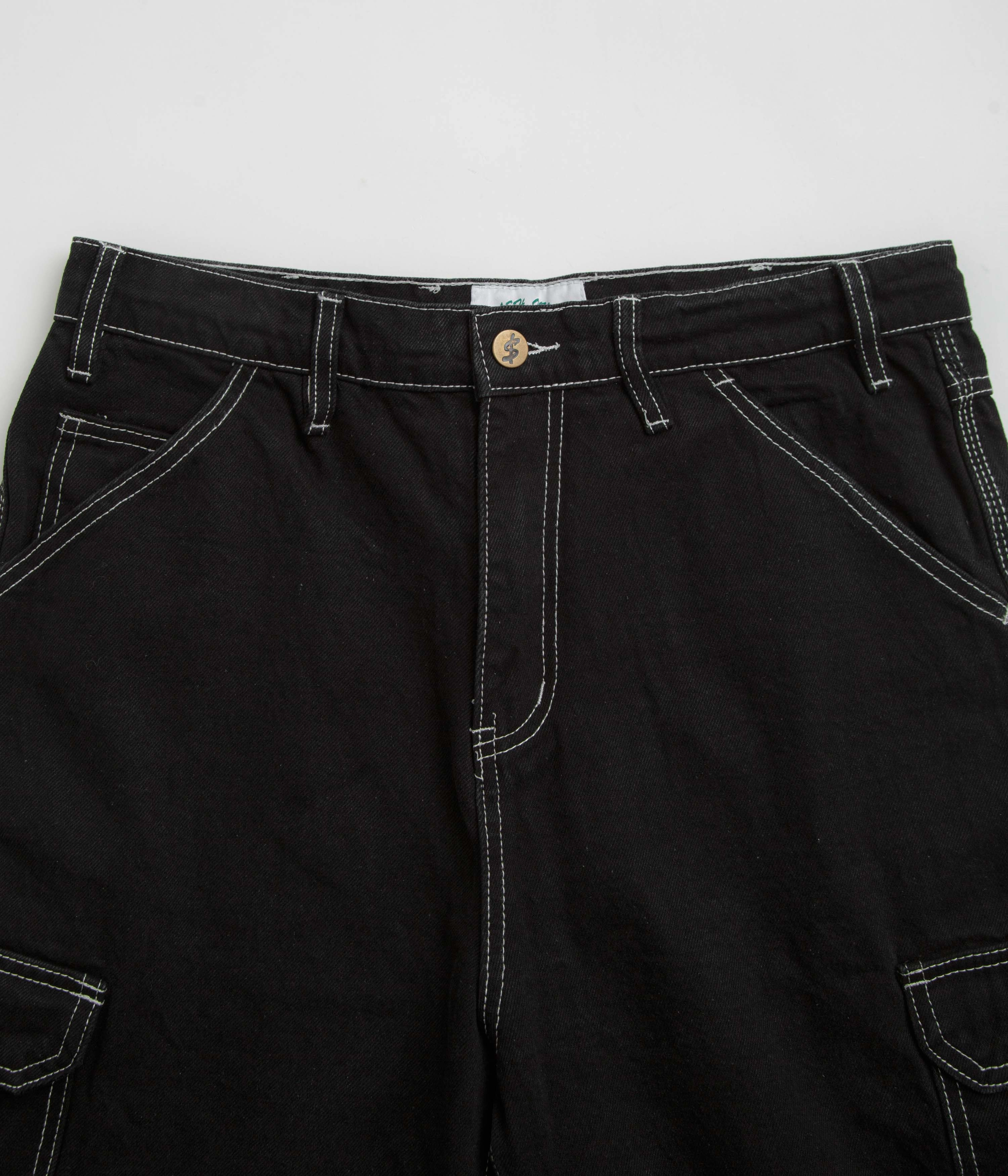Snag Free Fabric baseball uniform Cash Only Athletics Denim Shorts - Washed Black