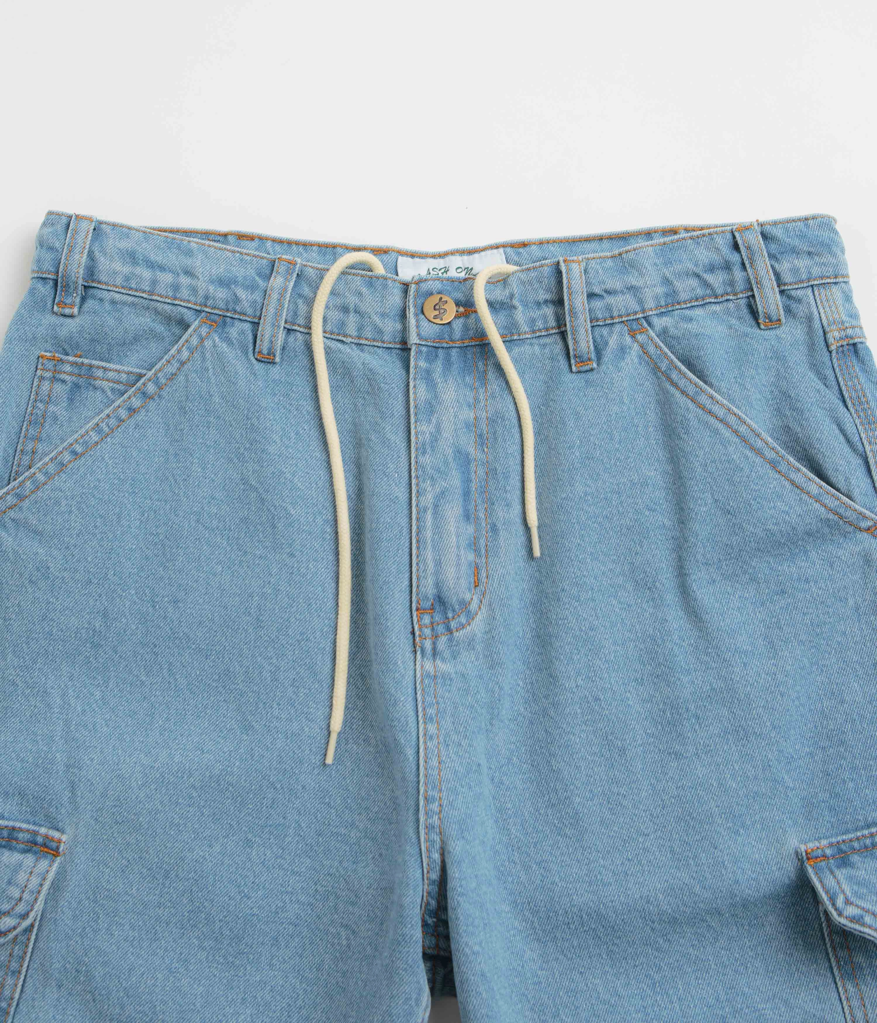 Cash Only Athletics Denim Shorts - Washed Indigo Wrinkle Resistant Treatment