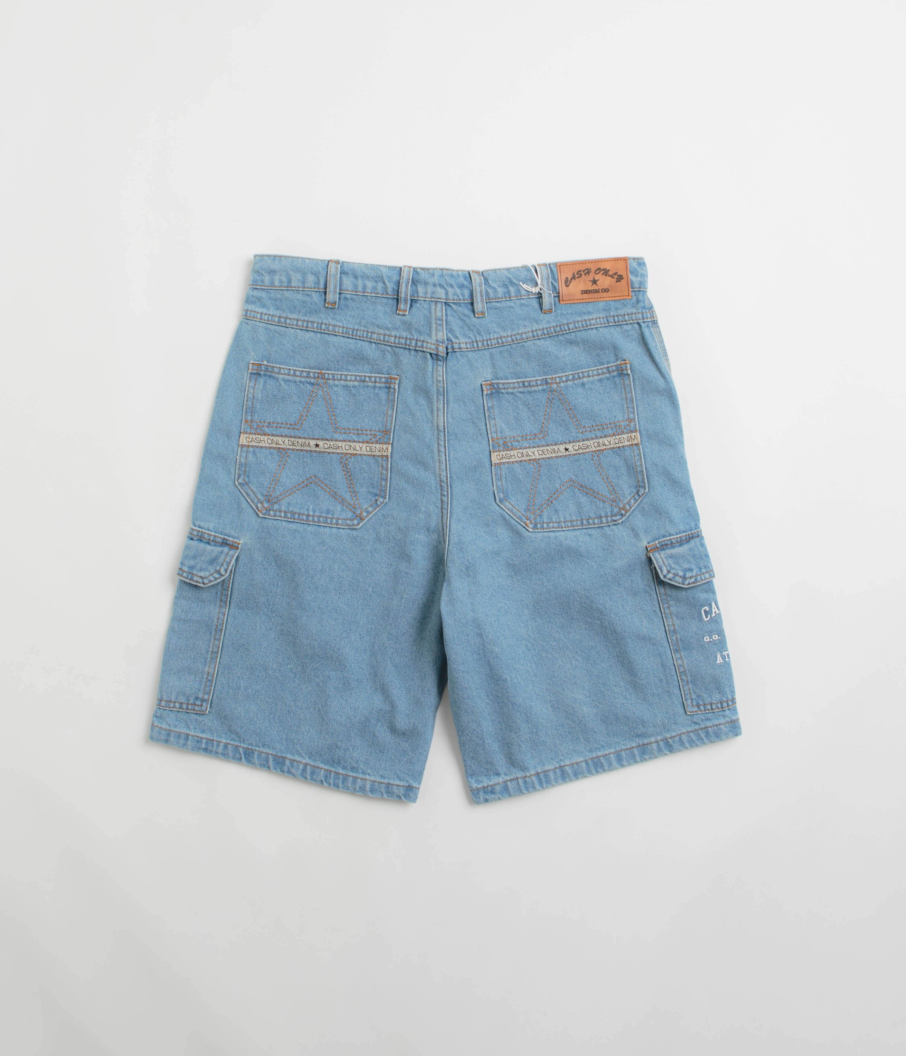 Soft Feel Sport Flex Wear Cash Only Athletics Denim Shorts - Washed Indigo