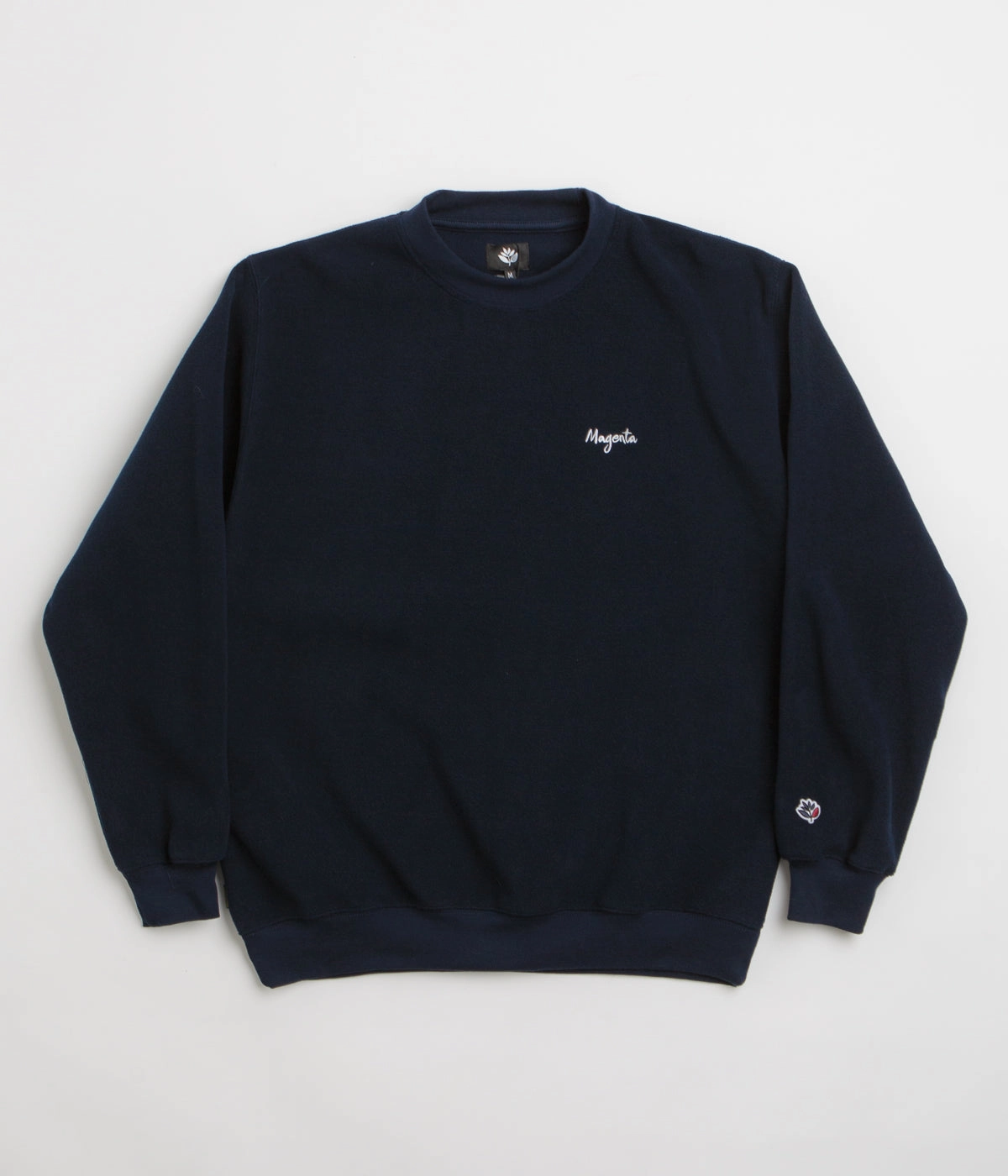 Magenta Script Crewneck Sweatshirt - Navy Classic Comfort Chilly Weather Knit