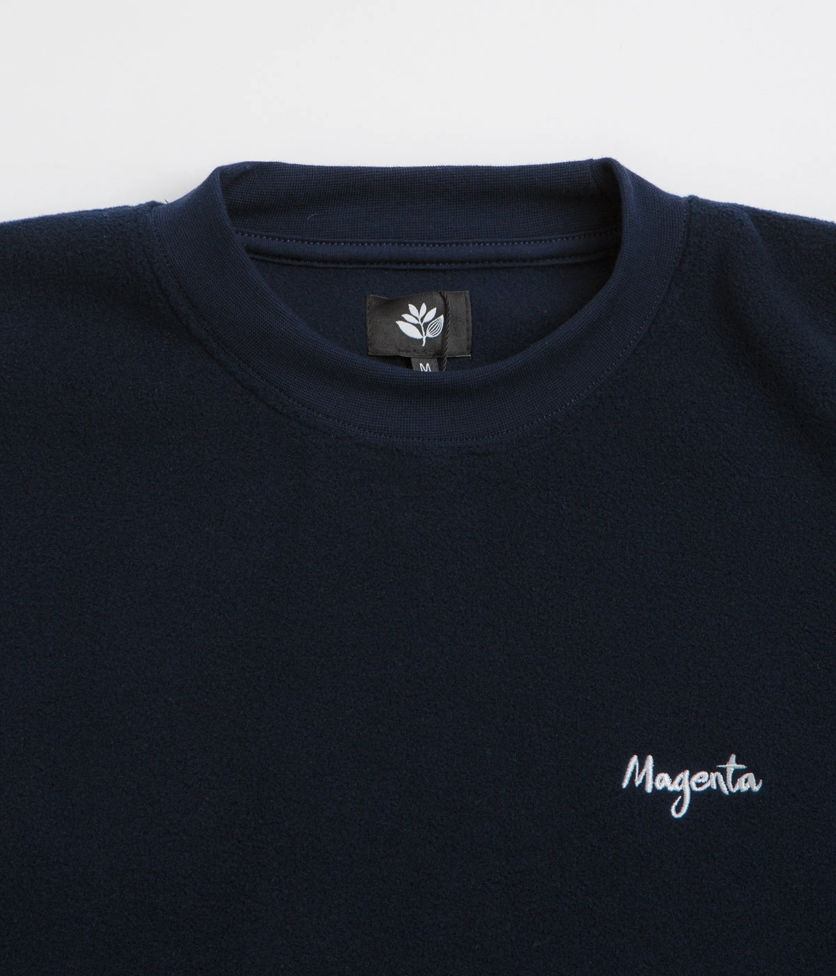 Magenta Script Crewneck Sweatshirt - Navy Cozy Knit Style Winter Style