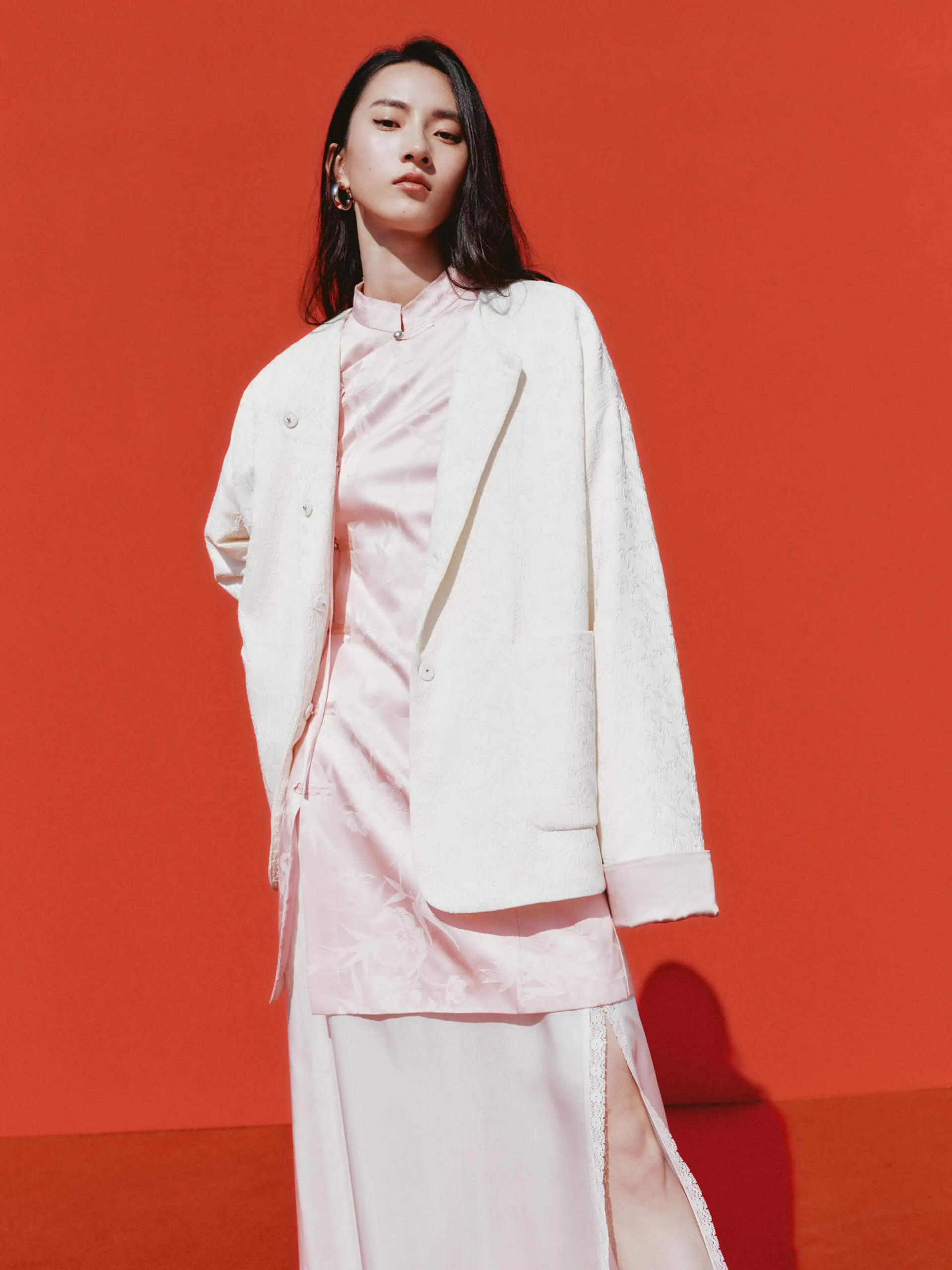 NonIrritatingLining Evening-Wear Silk Blend Jacquard Dress