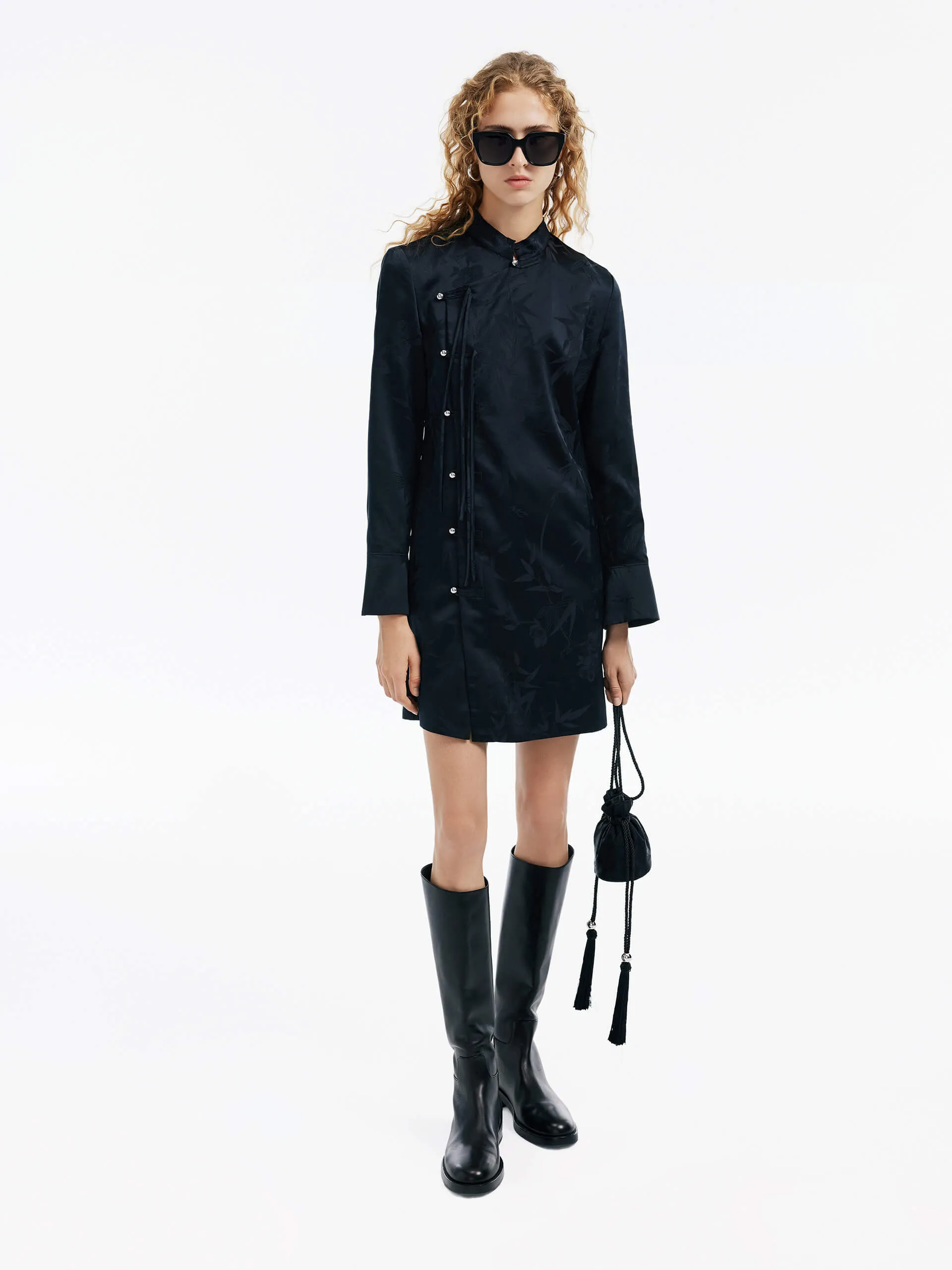 Silk Blend Jacquard Dress Tailored-fit