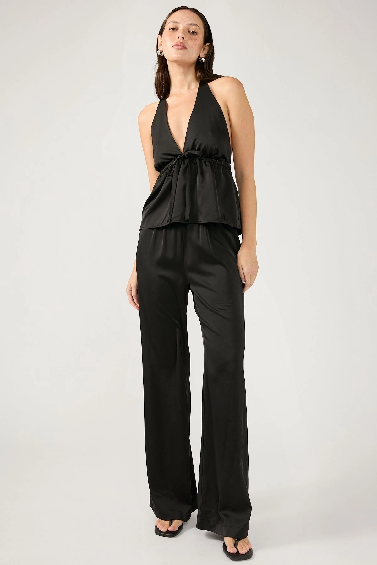 Functional Wear Perfect Stranger Glossy Elastic Waist Pant Black