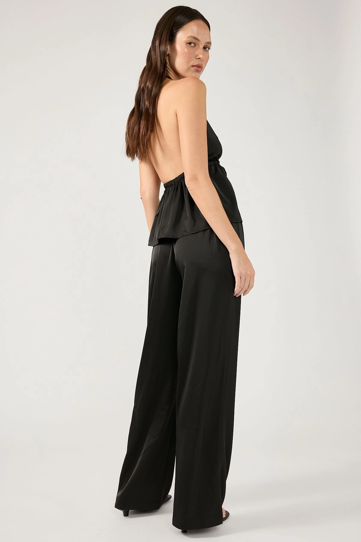 Perfect Stranger Glossy Elastic Waist Pant Black Sporty Comfort Wear Breathable Comfort