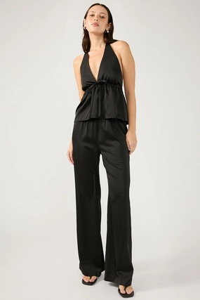 Functional Wear Perfect Stranger Glossy Elastic Waist Pant Black