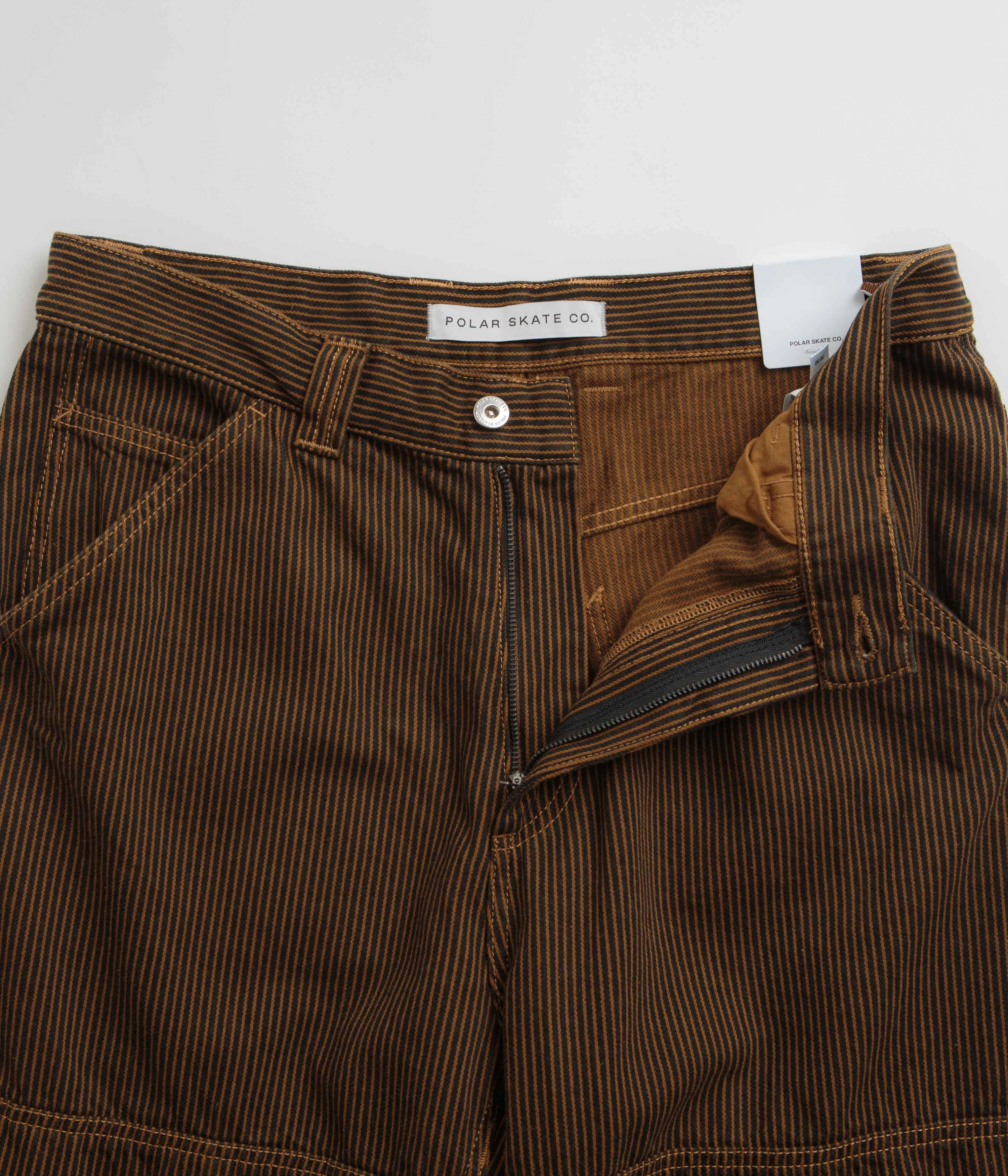 Polar 93 Hickory Stripe Work Pants - Rust Adjustable drawstring slim cut