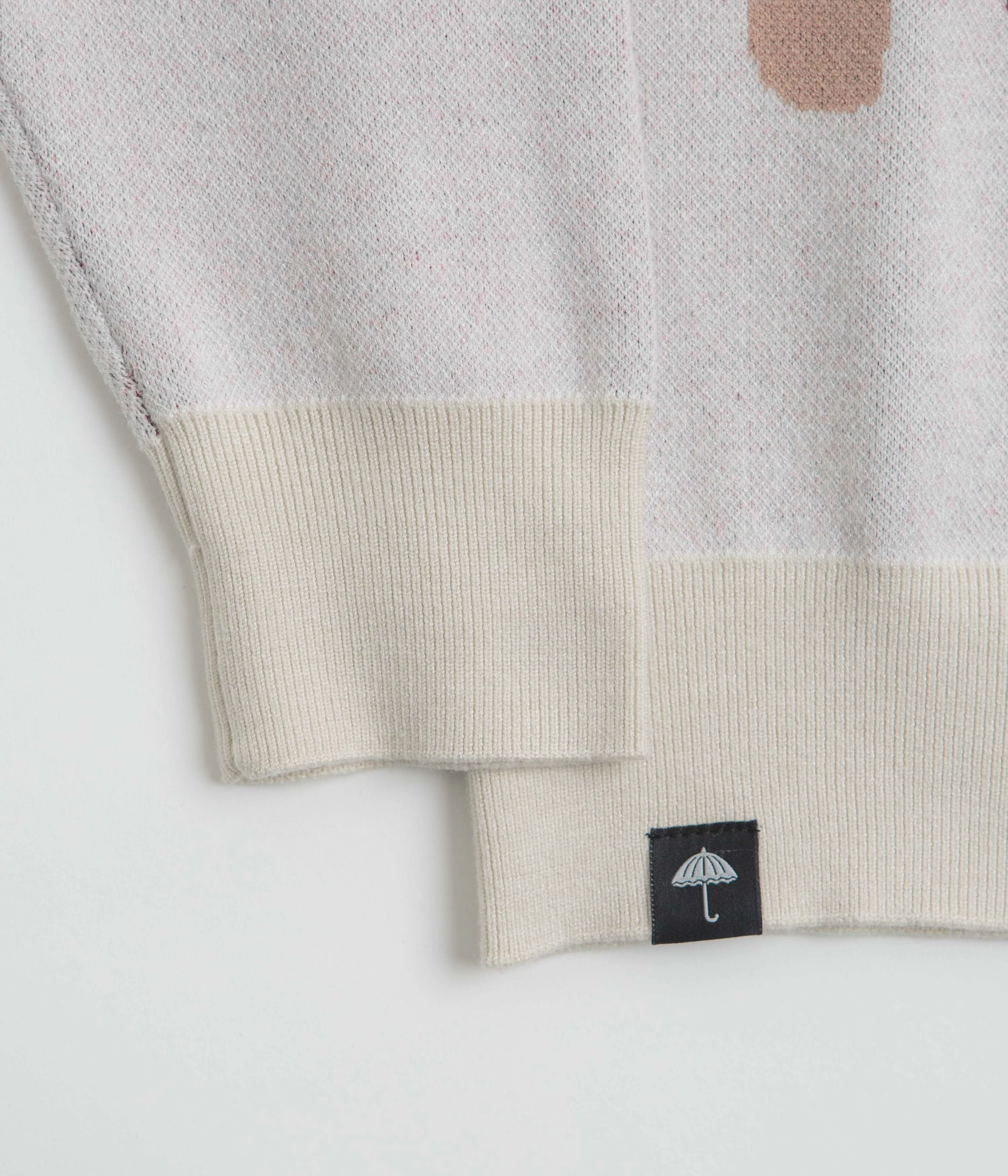 Winter Layer Cozy Choice Helas Spirit Knit Crewneck Sweatshirt - Off White