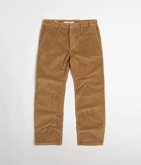 Norse Projects Aros Corduroy Chino Pants - Utility Khaki Thermal Regulating Fabric Indoor Comfort