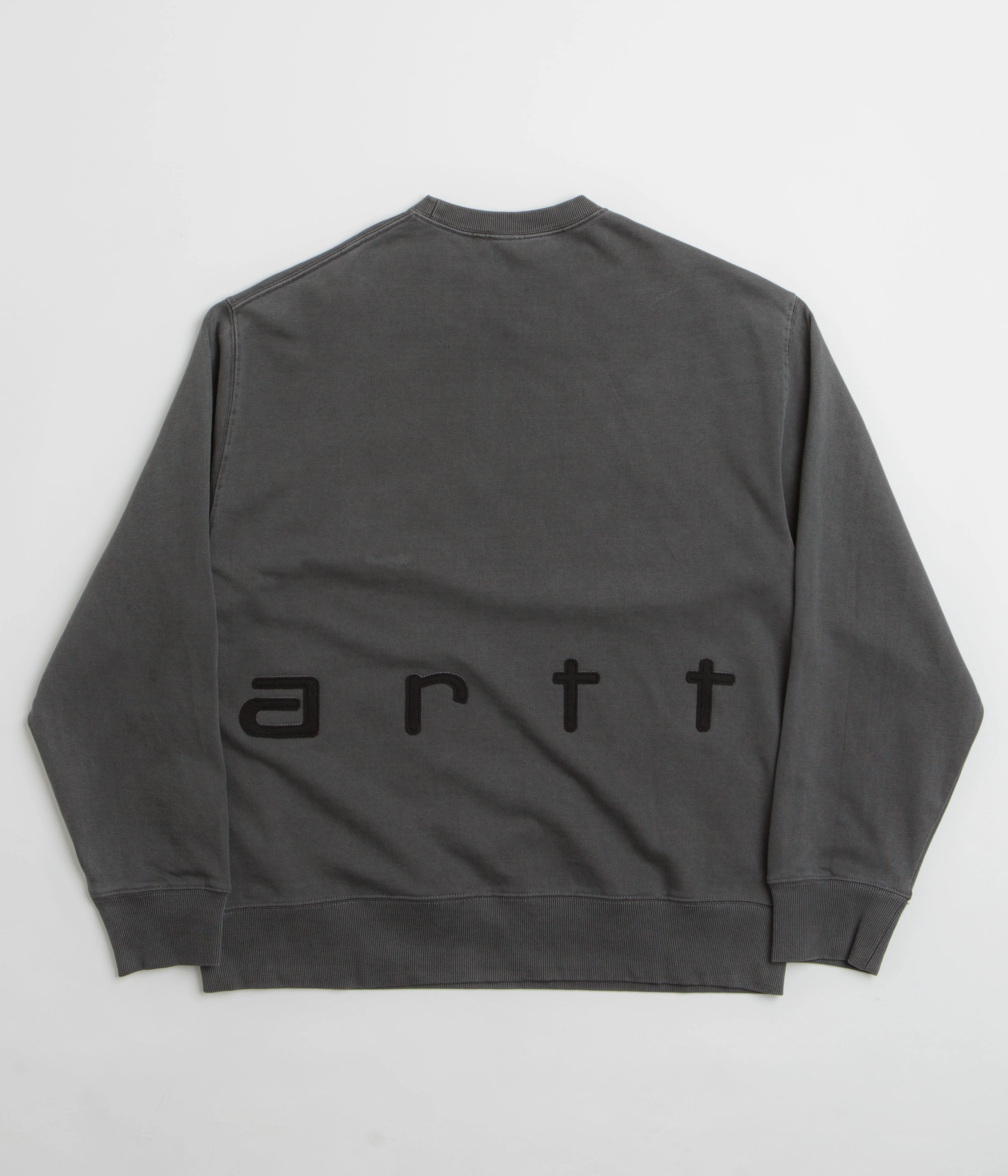 Carhartt Felt Script Crewneck Sweatshirt - Black / Black Elastic hem
