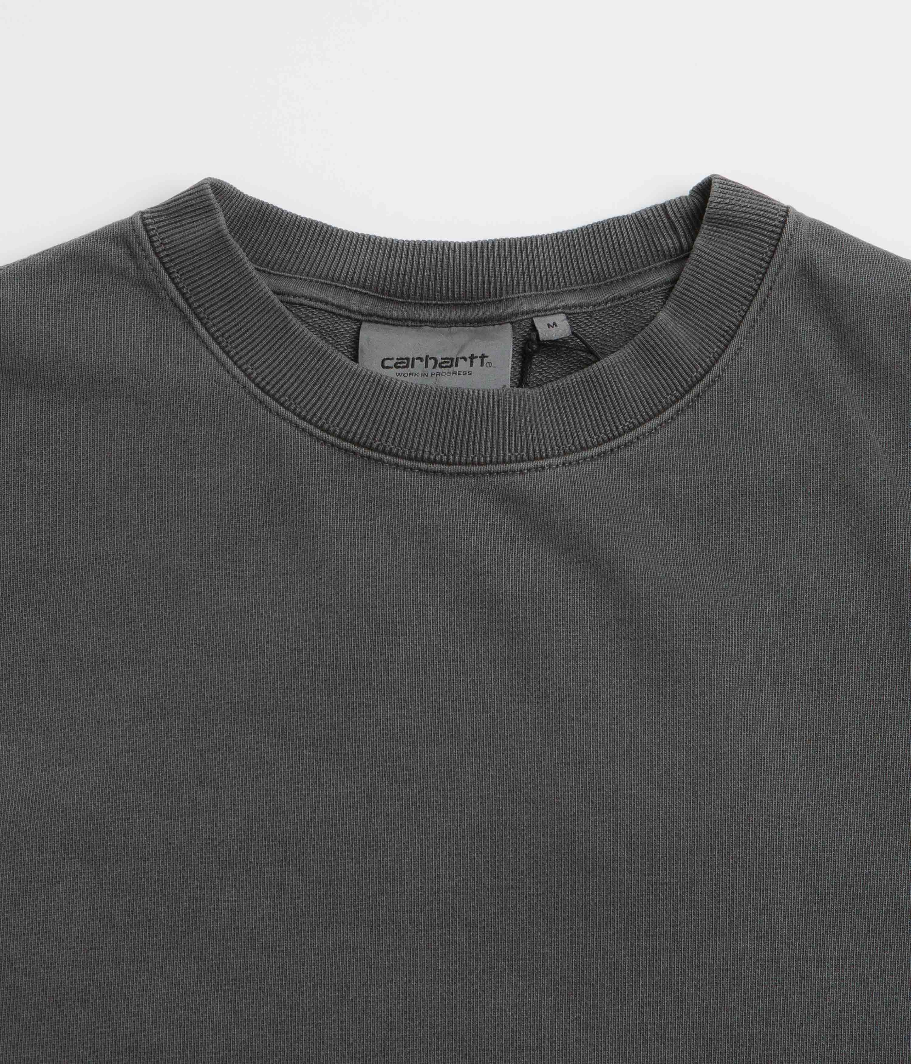 Cold-Weather Ready Carhartt Felt Script Crewneck Sweatshirt - Black / Black