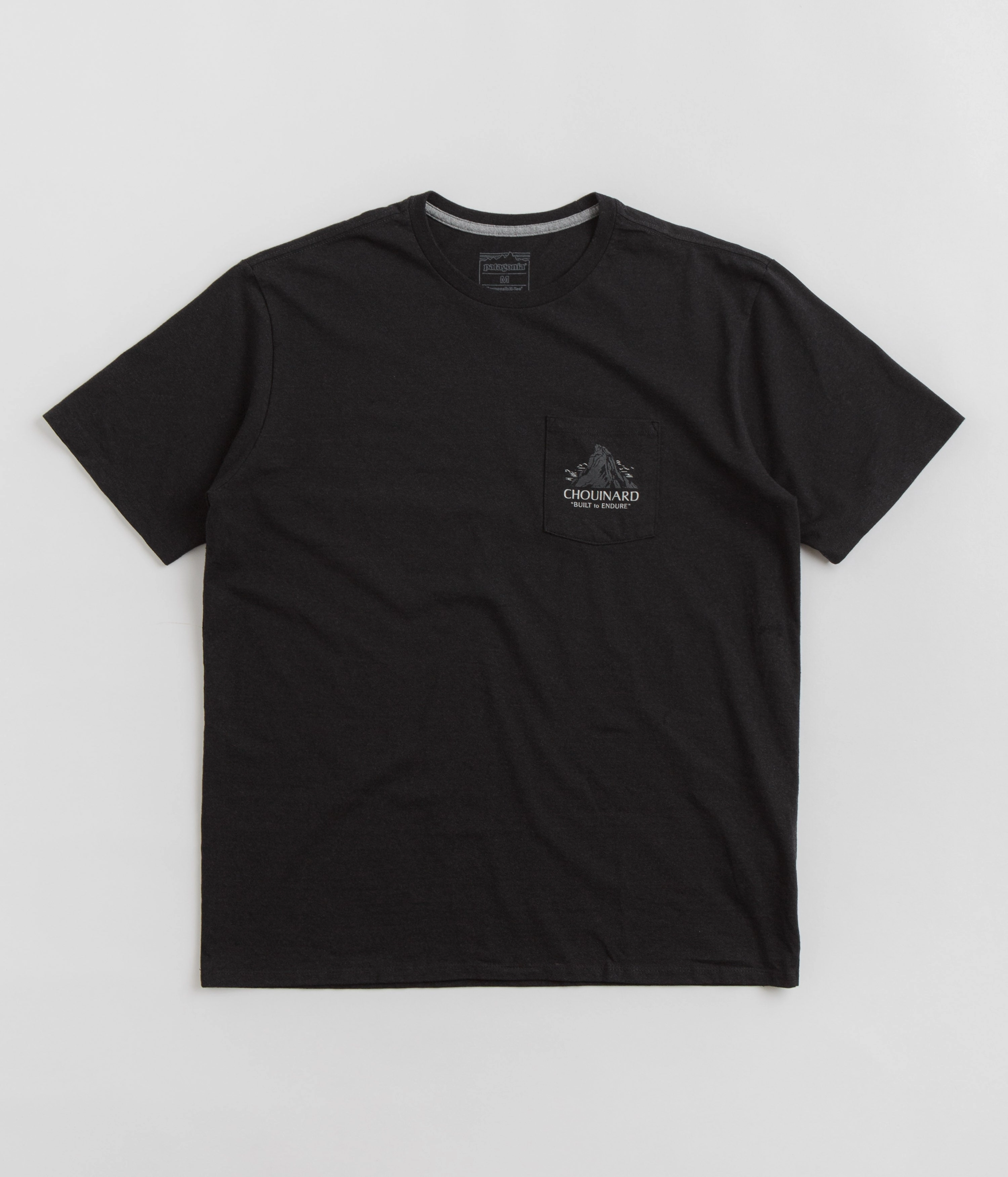 NonIrritating Fabric Patagonia Chouinard Crest Pocket Responsibili-Tee T-Shirt - Ink Black