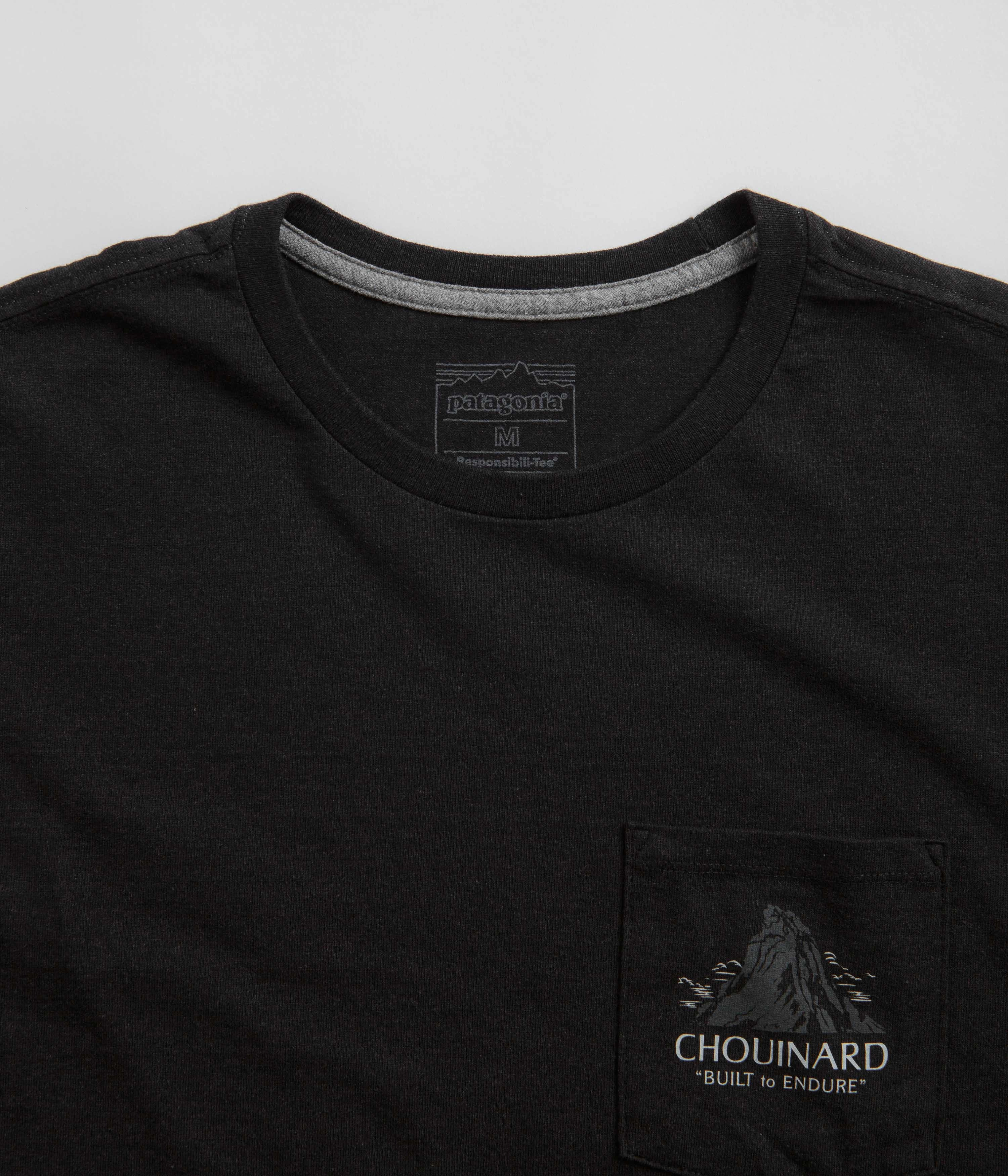 Patagonia Chouinard Crest Pocket Responsibili-Tee T-Shirt - Ink Black Stylish Outfit Glossy Look
