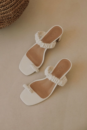Catalina Heels - White Comfortable Footbed