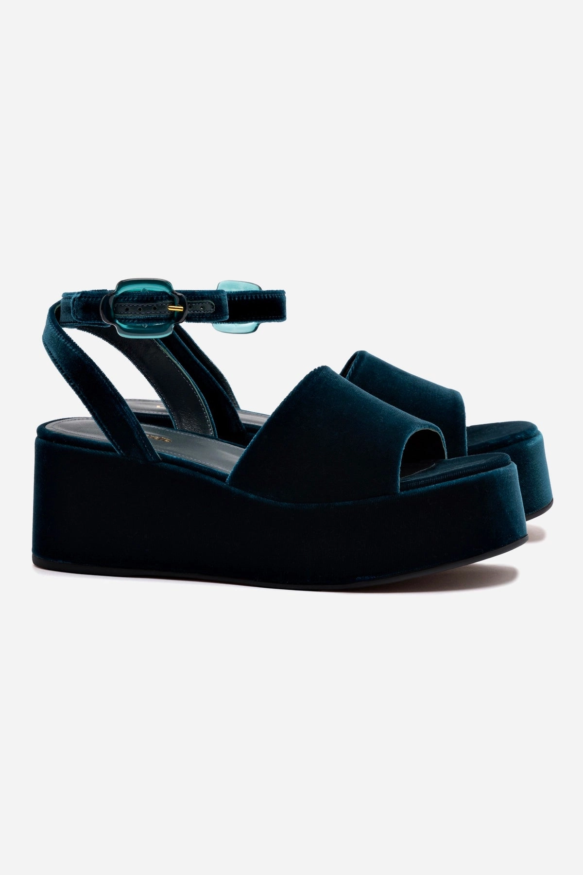 Durable Walking Energy return sole Charli Flatform Sandal In Deepsea Velvet