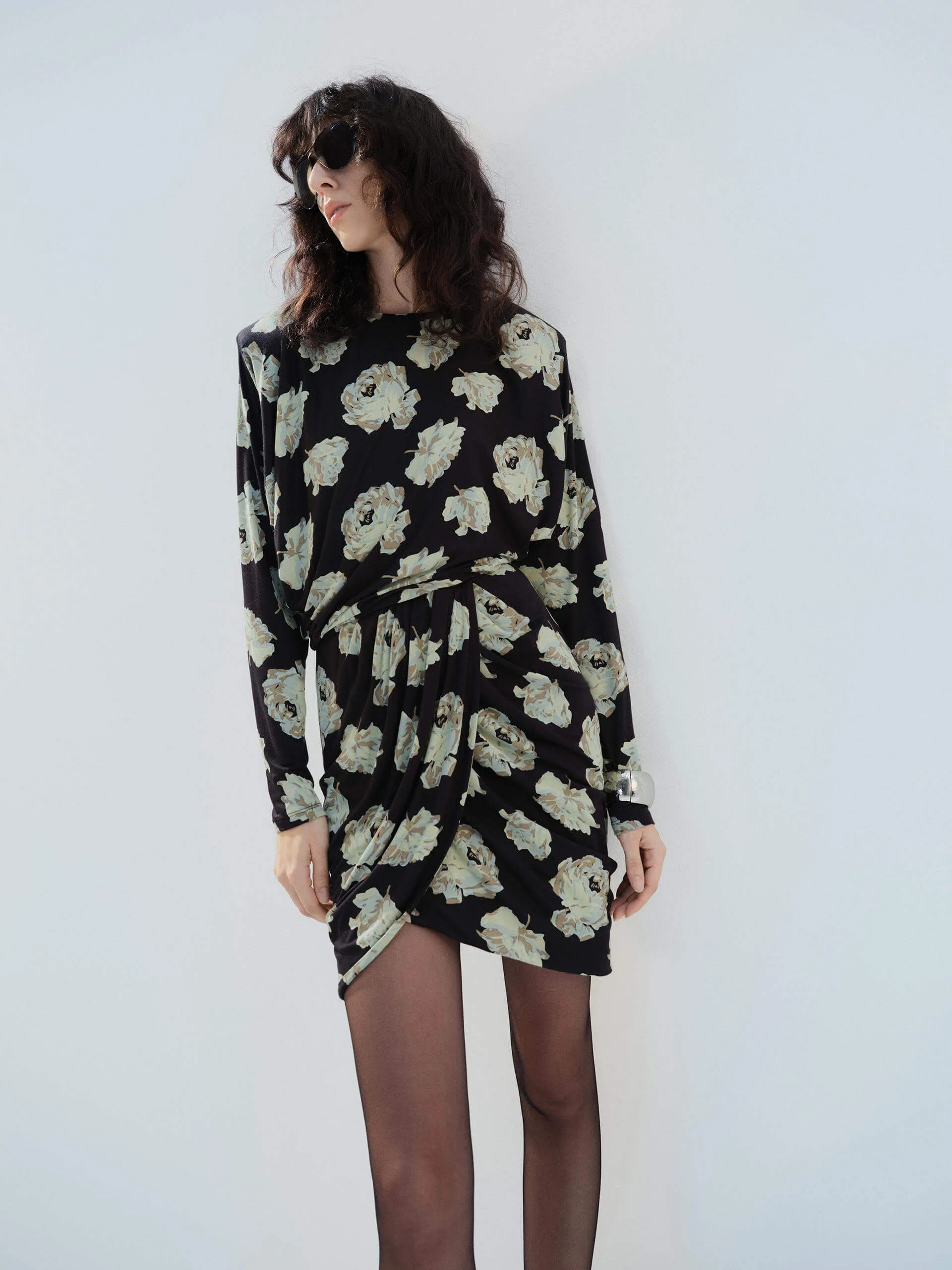 Floral Printed Mini Dress Soft and Relaxed