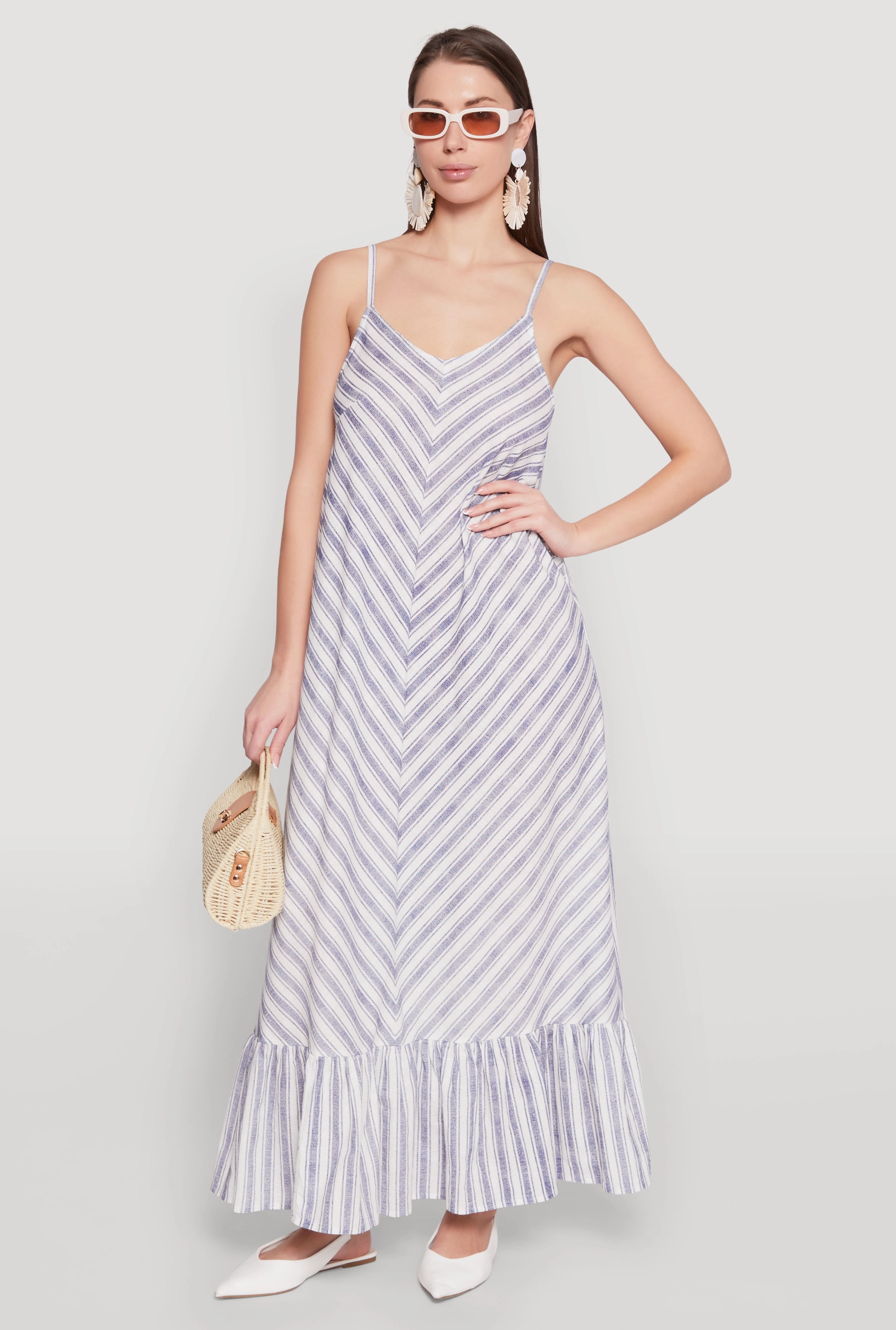Ceremony Ready Perfect Style Chevron Print Maxi Dress