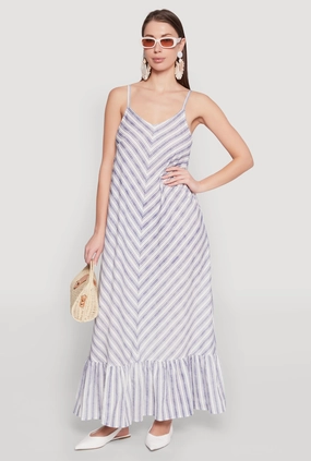 Ceremony Ready Perfect Style Chevron Print Maxi Dress