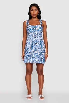 Chic Floral Tie Strap Sundress with Ruffles New York
