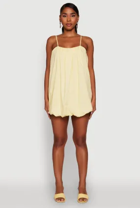 Comfortable office piece Sweetheart Cut Chic Poplin Bubble Hem Spaghetti Strap Dress