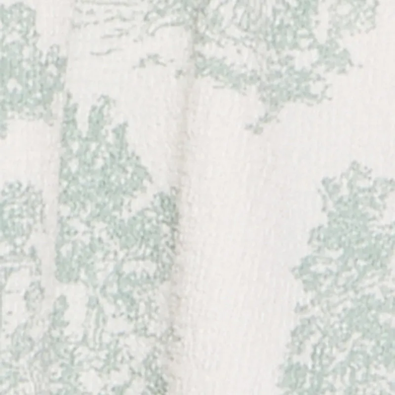 Smart Silhouette Chic Toile de Jouy Print Smocked Back Peplum Dress