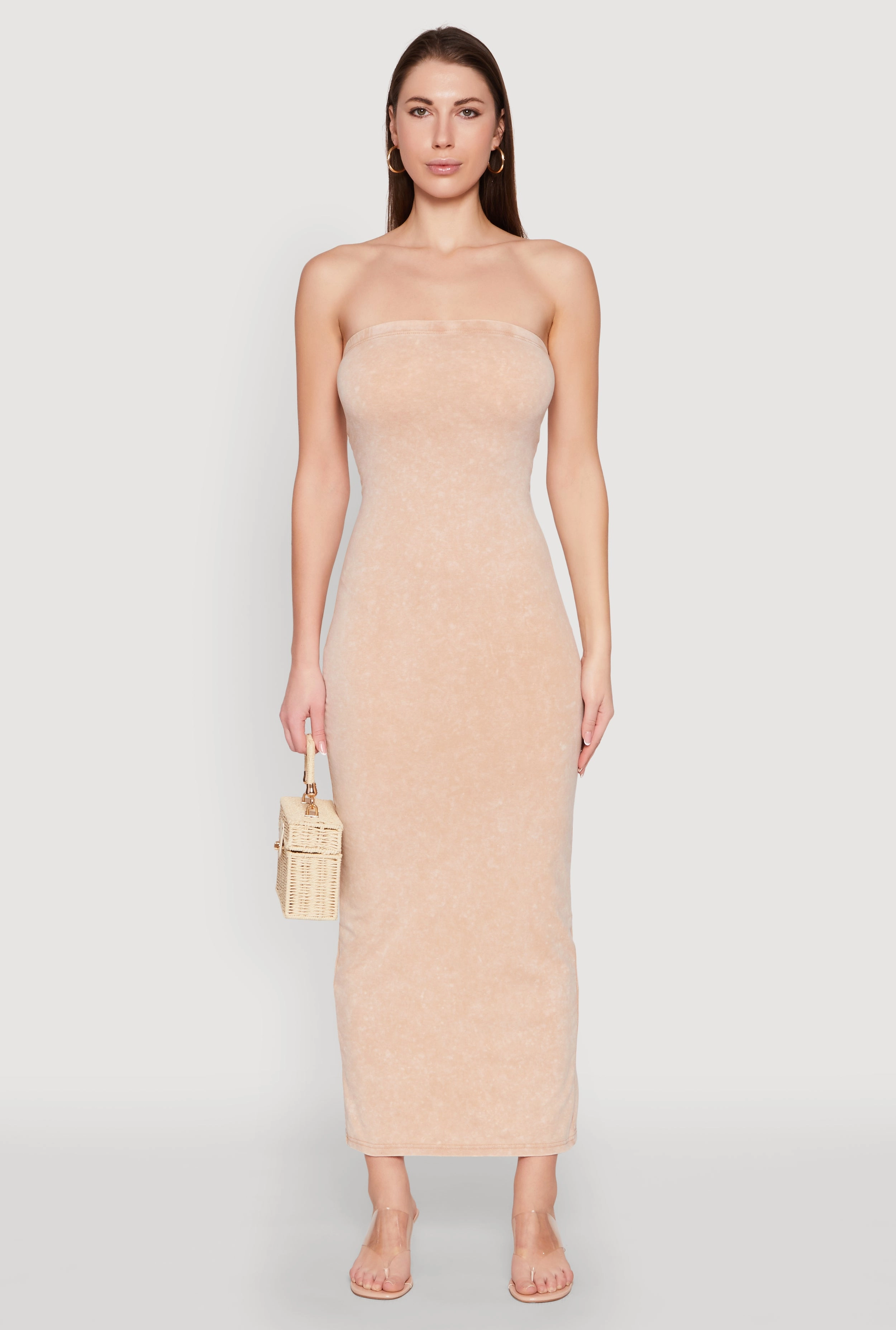 Open Back All Day Ready Daisy Mineral Wash Maxi Tube Dress