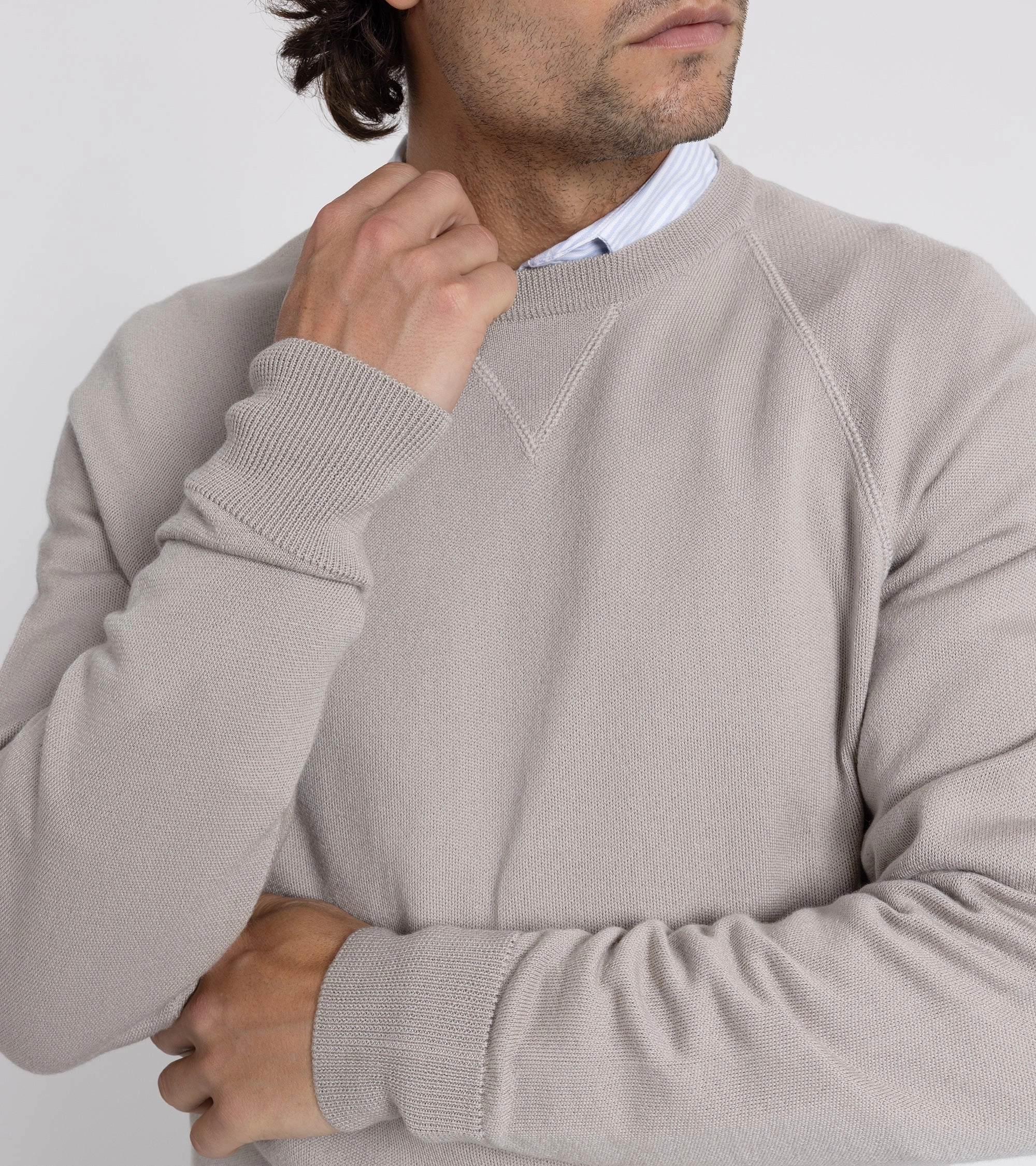 Barena Griego Basilio Merino Knit Sweatshirt: Grey Warm & Soft Snuggle Wear