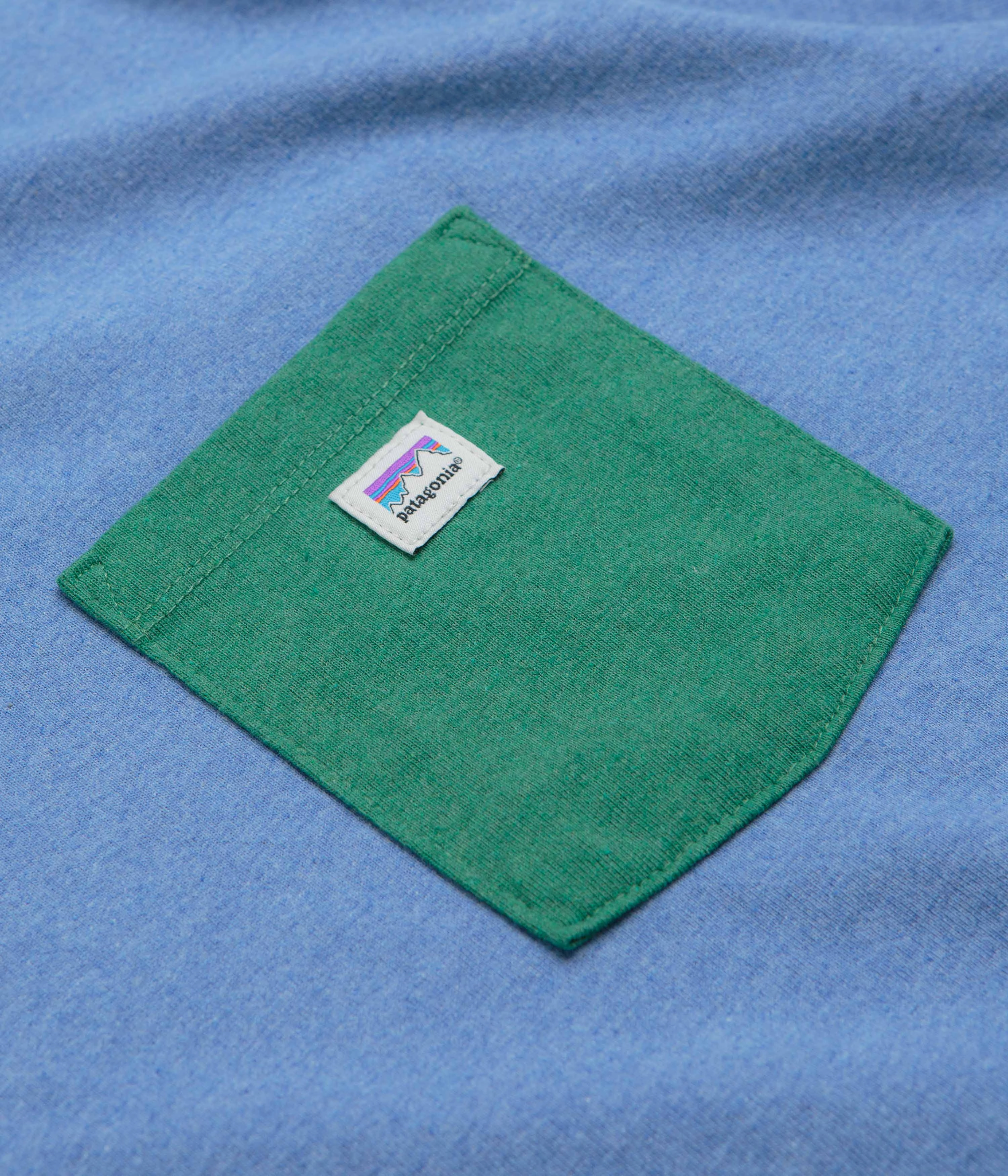 back to school Layered Neckline Patagonia Shop Sticker Pocket Responsibili-Tee T-Shirt - Abundant Blue