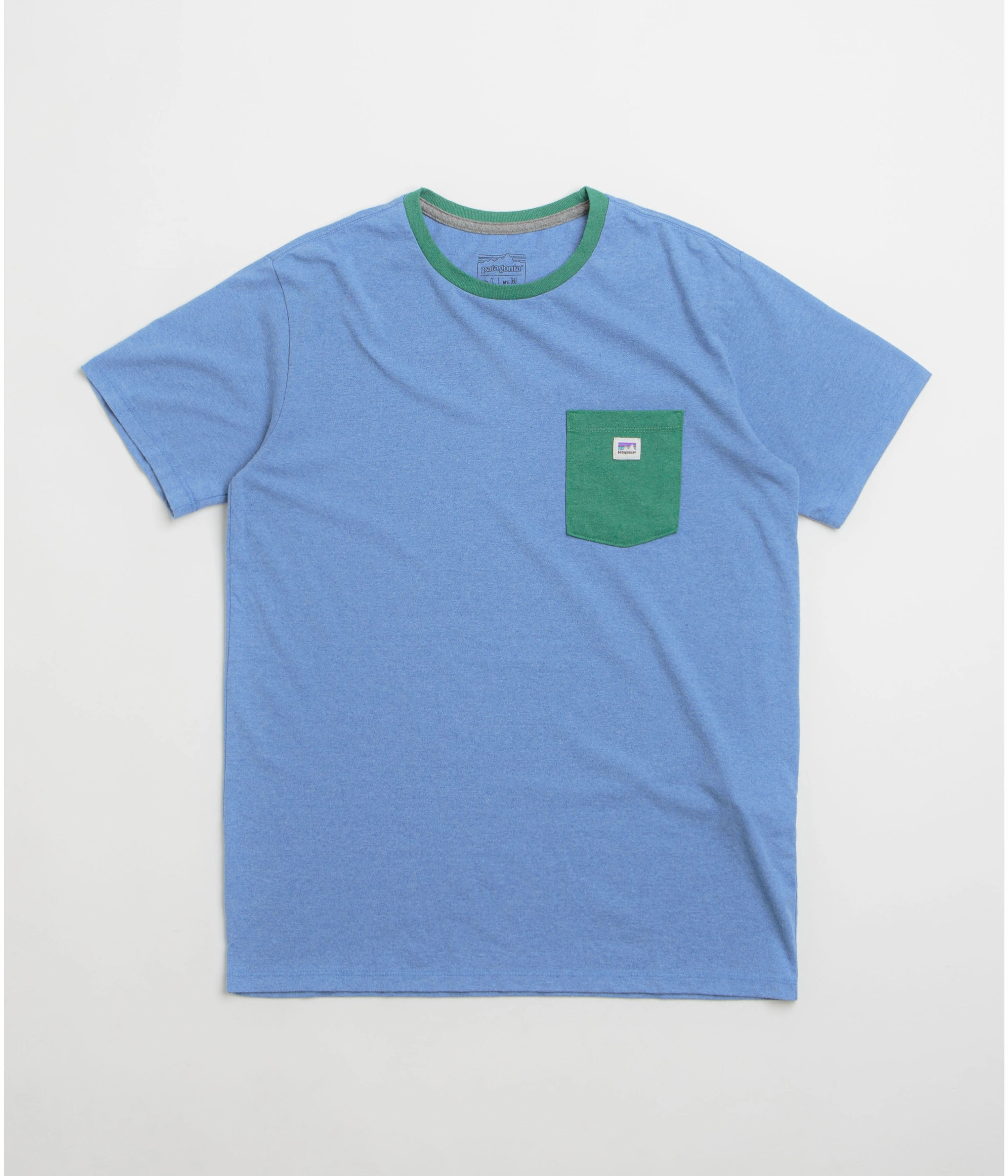 Patagonia Shop Sticker Pocket Responsibili-Tee T-Shirt - Abundant Blue Casual Fit