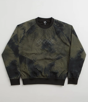 All-Day Knitwear The Trilogy Tapes Tech Sports Crewneck Sweatshirt - Black / Olive Marble