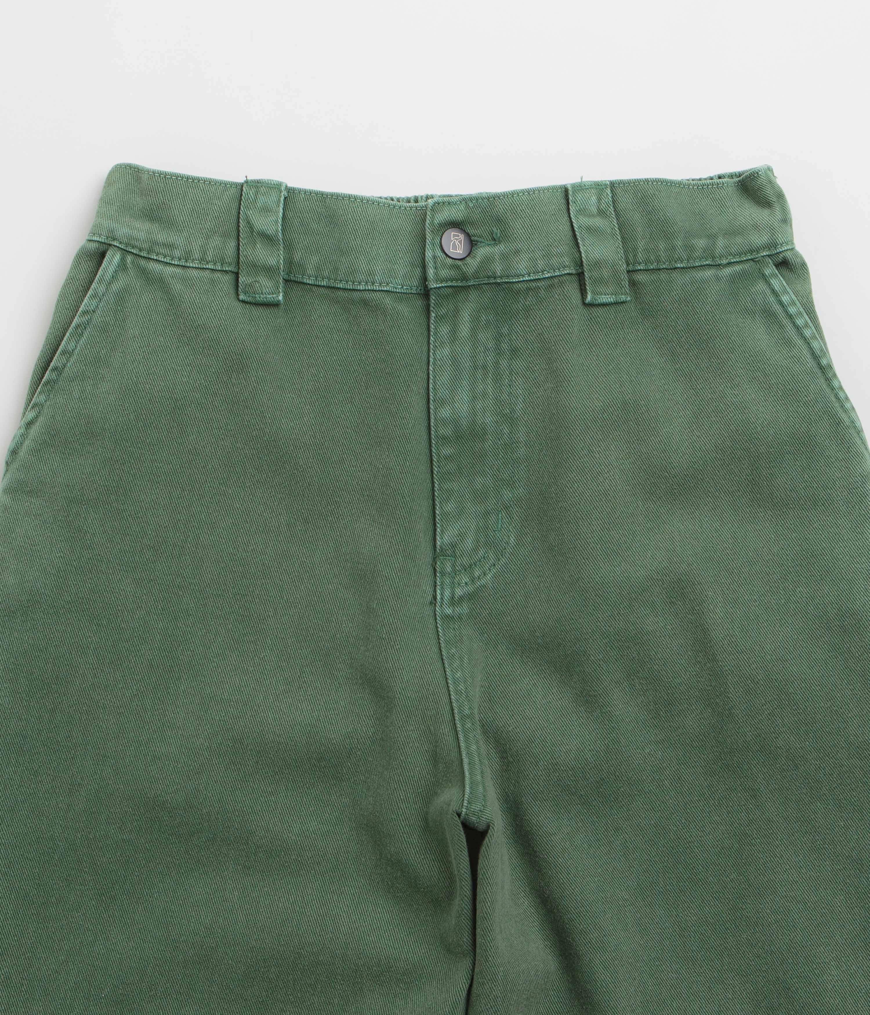 Poetic Collective Denim Sculptor Pants - Green Acid Wash / Green Cropped hem