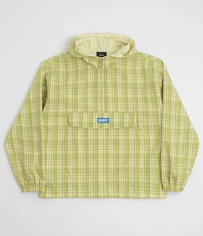 Reflective Bands HUF Rivington Plaid Anorak 1/4 Zip Anorak - Tarragon