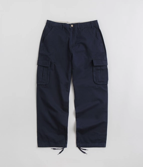Butter Goods Field Cargo Pants - Navy Rubberized Hem Water resistant coating