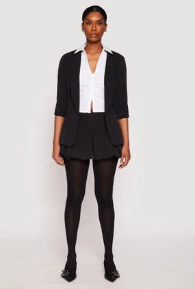 Side Zip Mini Bubble Skirt Day Wear