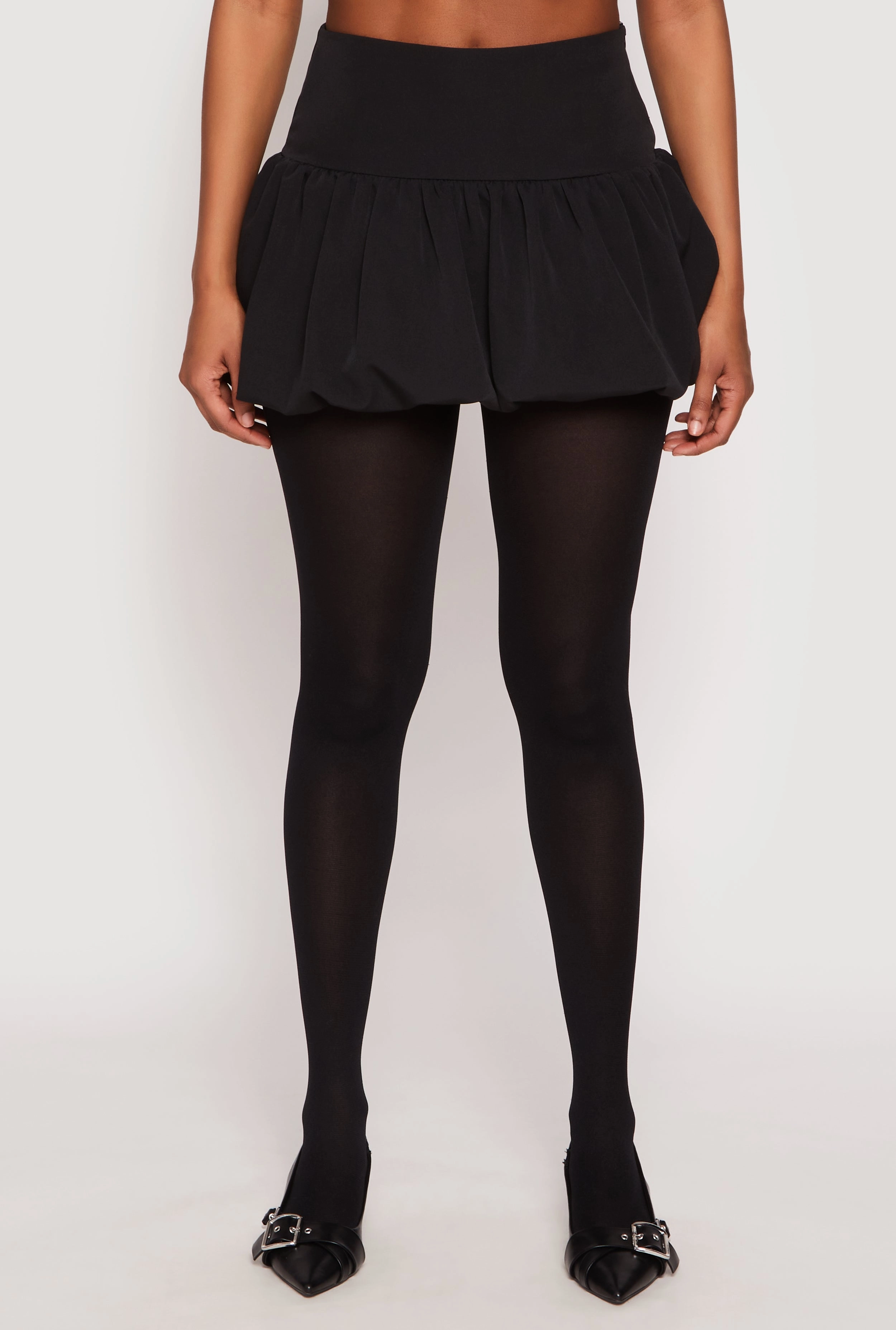 Side Zip Mini Bubble Skirt Back Slit