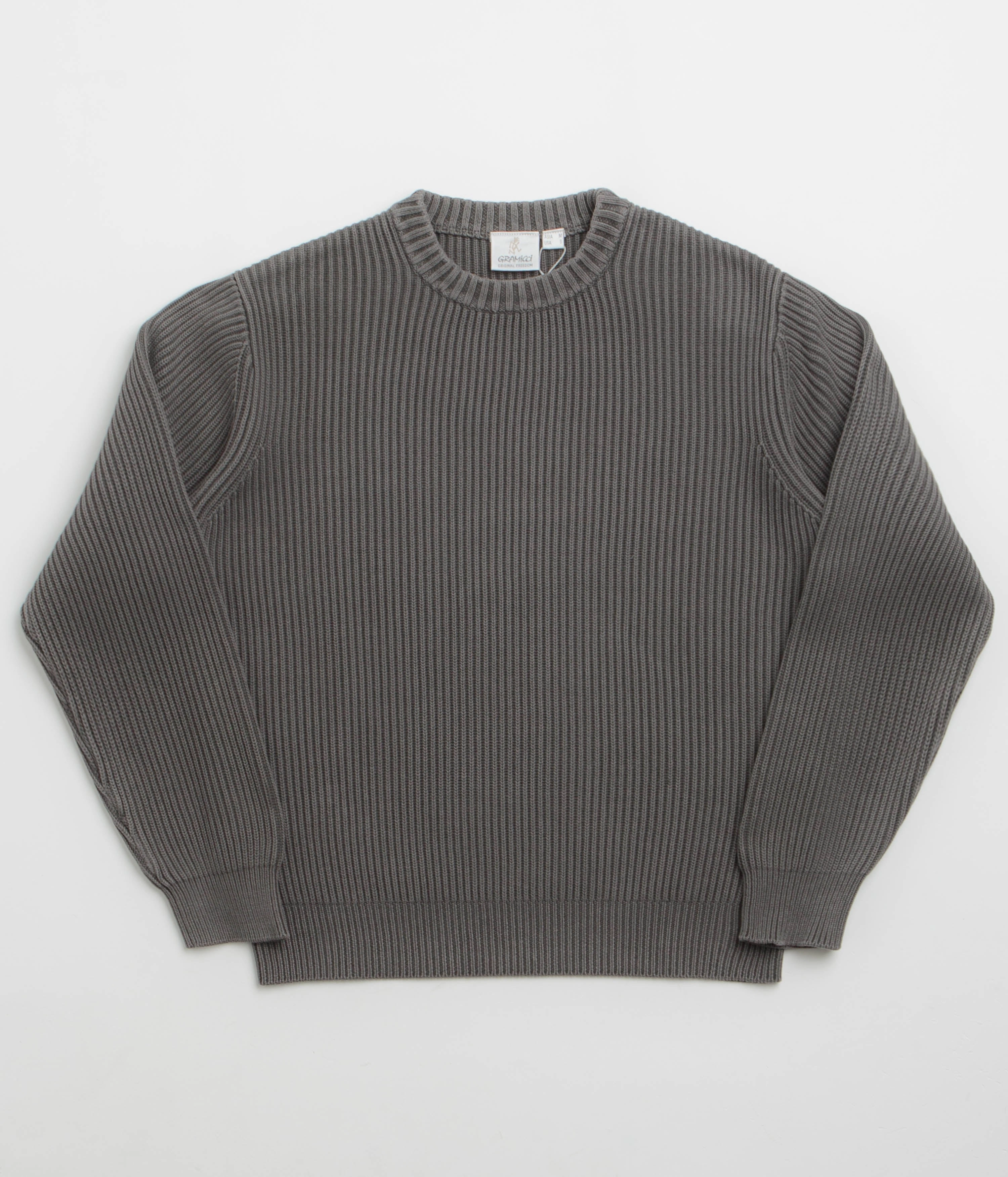 Knit Apparel Casual Knit Layer Gramicci Cotton Knit Crewneck Sweatshirt - Grey