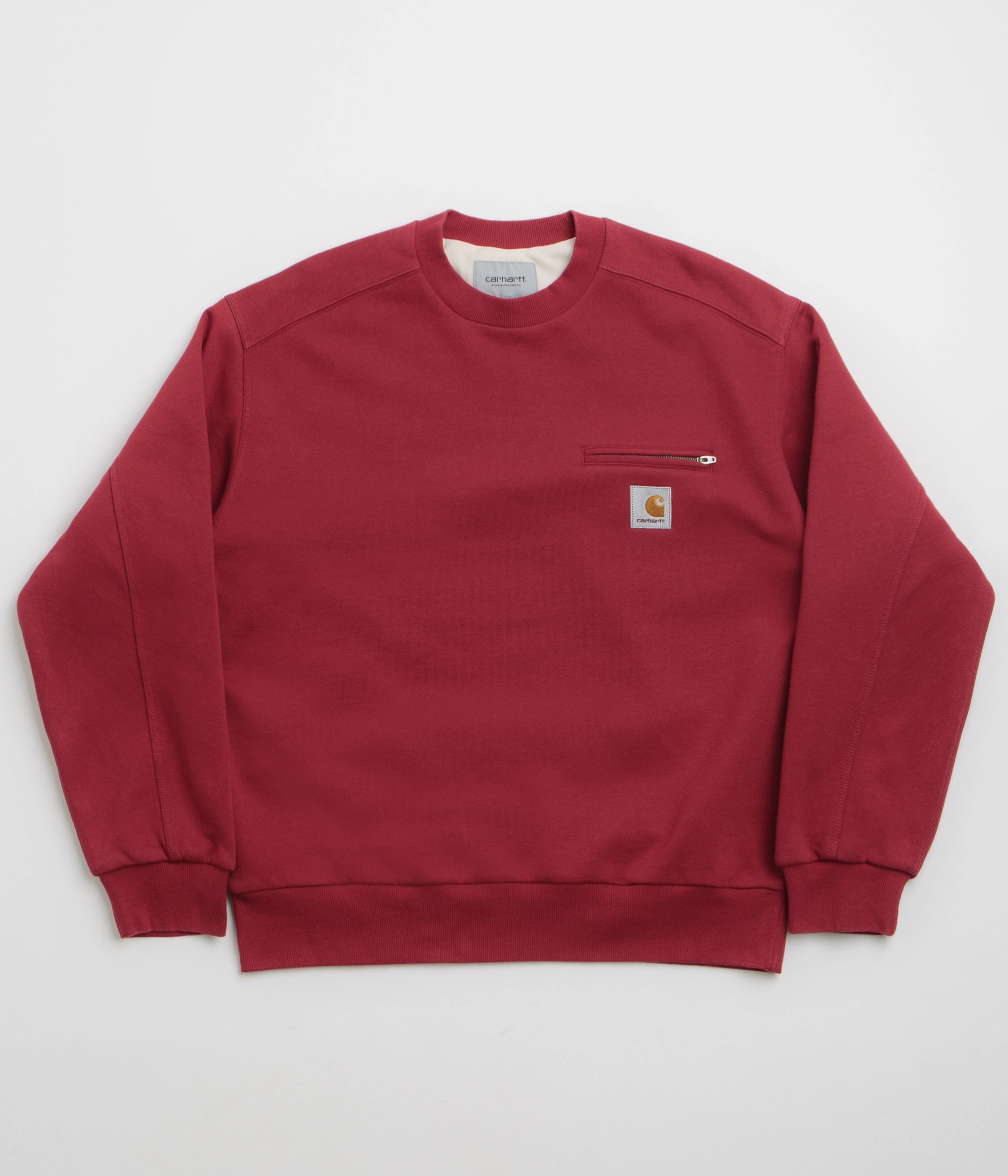 Carhartt Detroit Crewneck Sweatshirt - Scarlet Casual Chic fuzzy texture