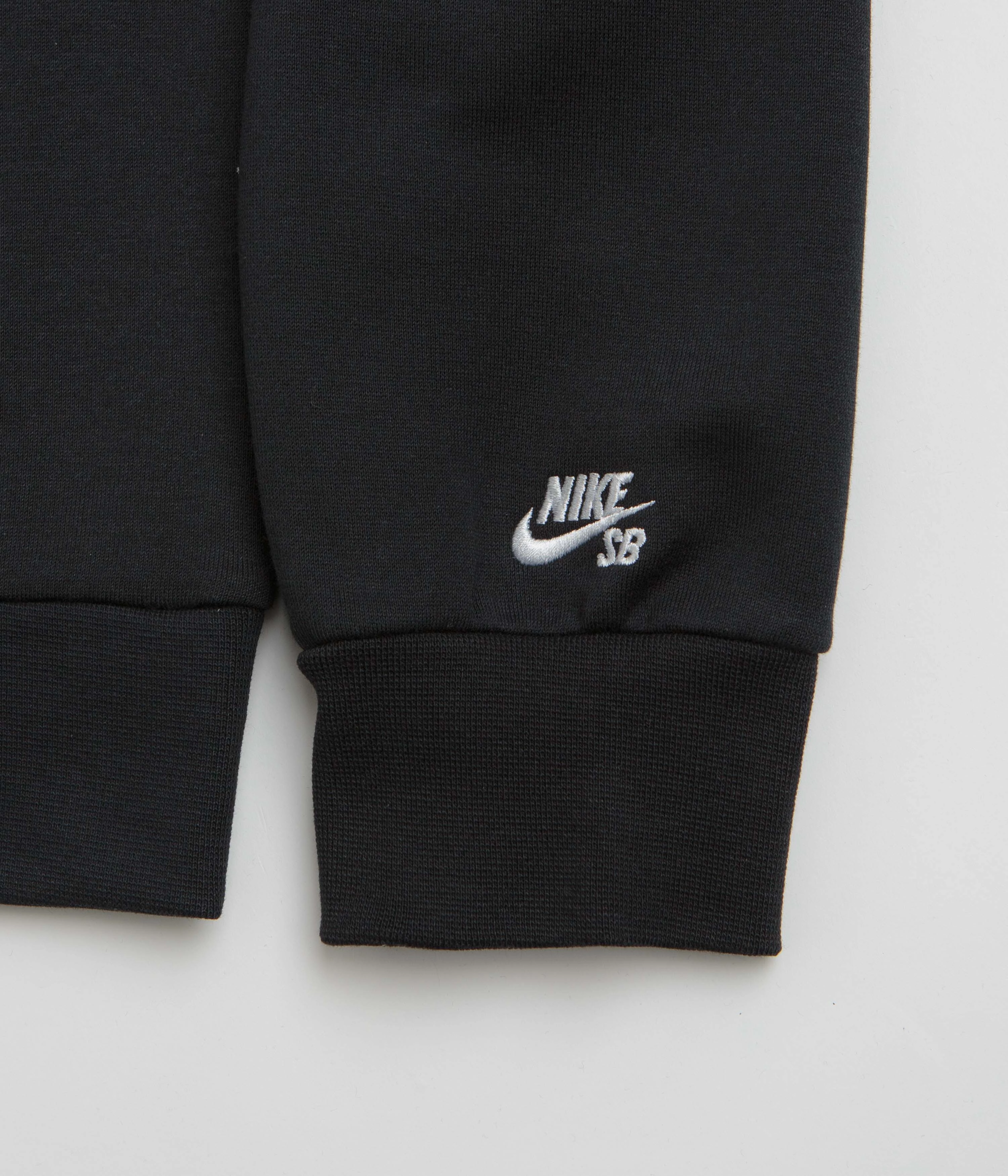 Nike SB Graphic Logo Crewneck Sweatshirt - Black / White Fade Resistant Textiles Seamless Stitching