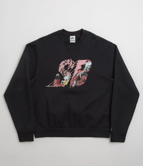 Nike SB Graphic Logo Crewneck Sweatshirt - Black / White Snuggle Look