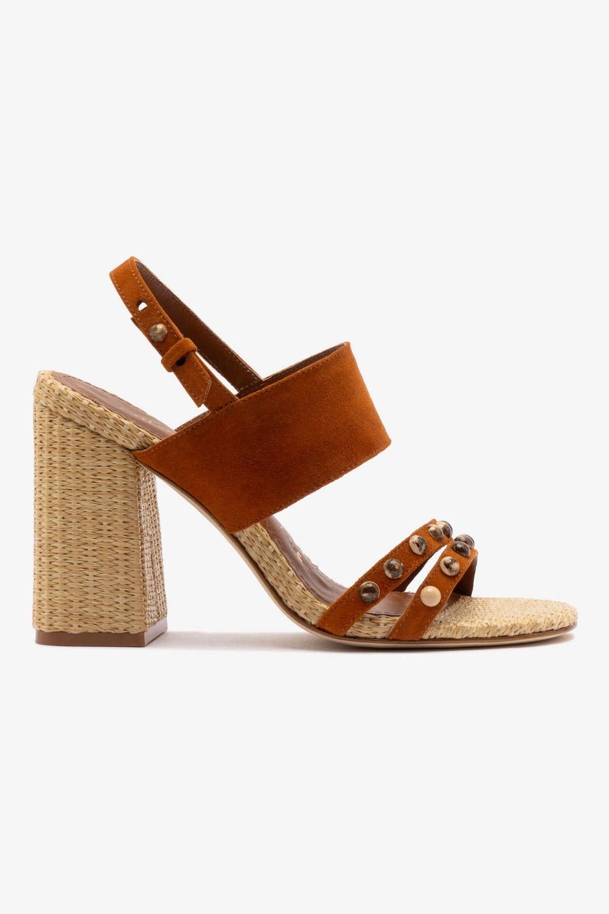 Chic Casual Shoes for Travel Chloe Gosselin by Larroud?? Margot Sandal In Chestnut Suede and Natural Raffia
